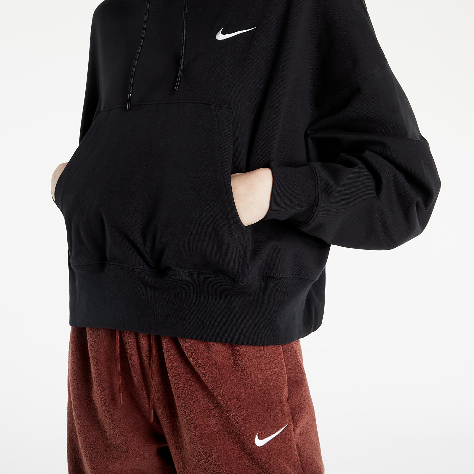 Hoodies and sweatshirts Nike NSW Jersey Oversized Pullover Hoodie Black White Footshop