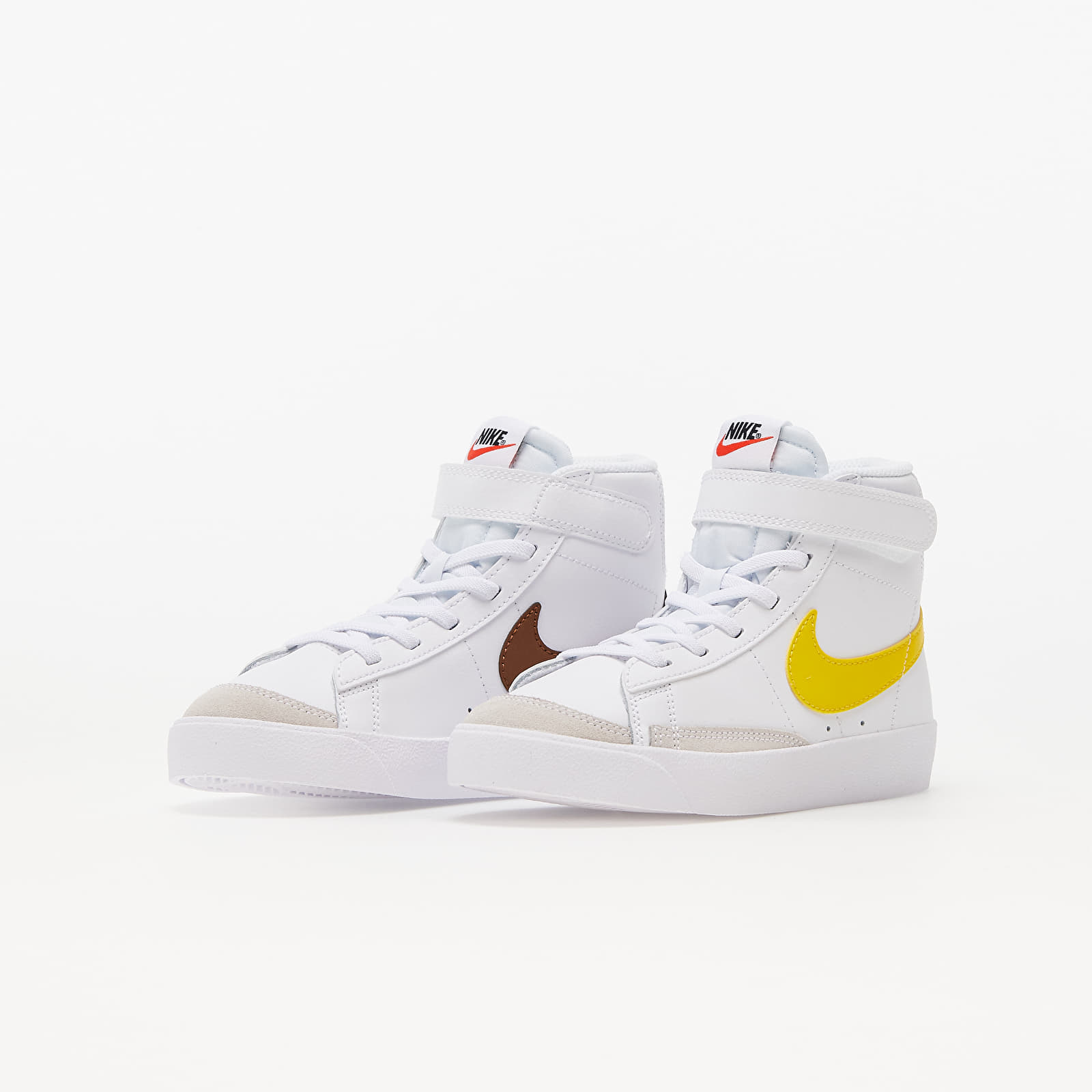 Zapatillas y zapatos para niños Nike Blazer Mid '77 (PS) White/ Vivid Sulfur-Pecan