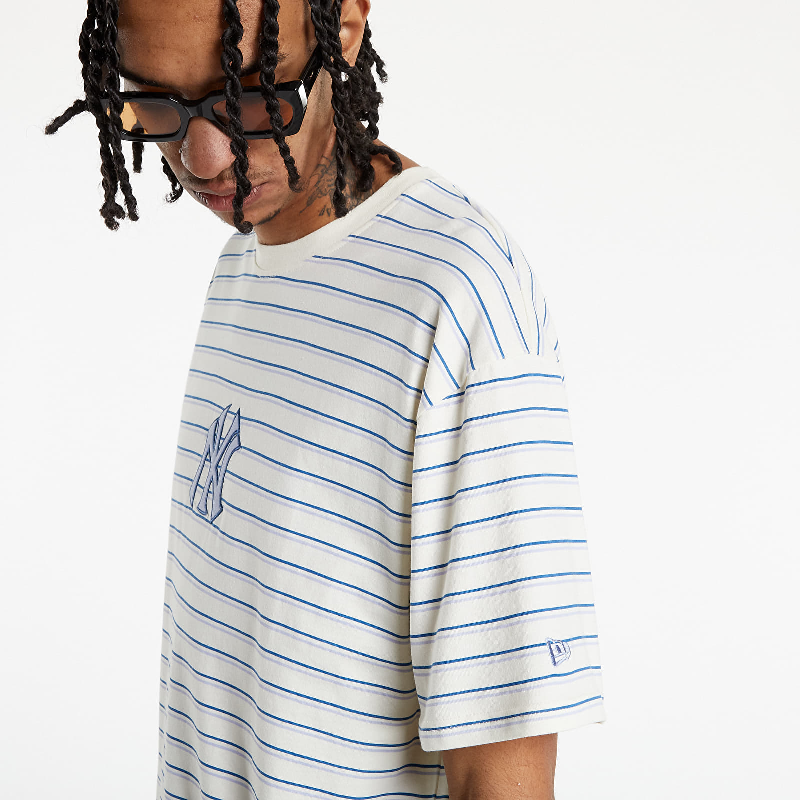 T-shirts  New Era MLB Heritage Oversized Stripe T-Shirt New York Yankees Off White