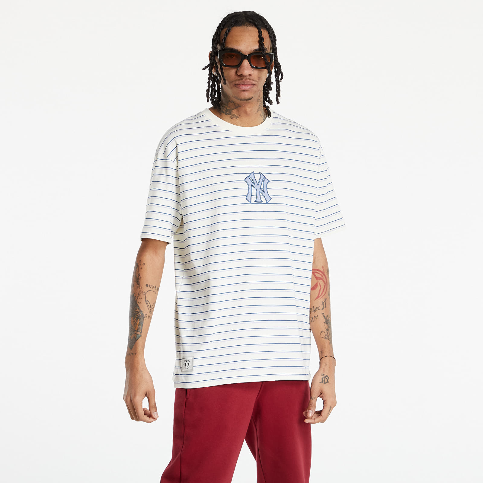 T-shirts  New Era MLB Heritage Oversized Stripe T-Shirt New York Yankees Off White
