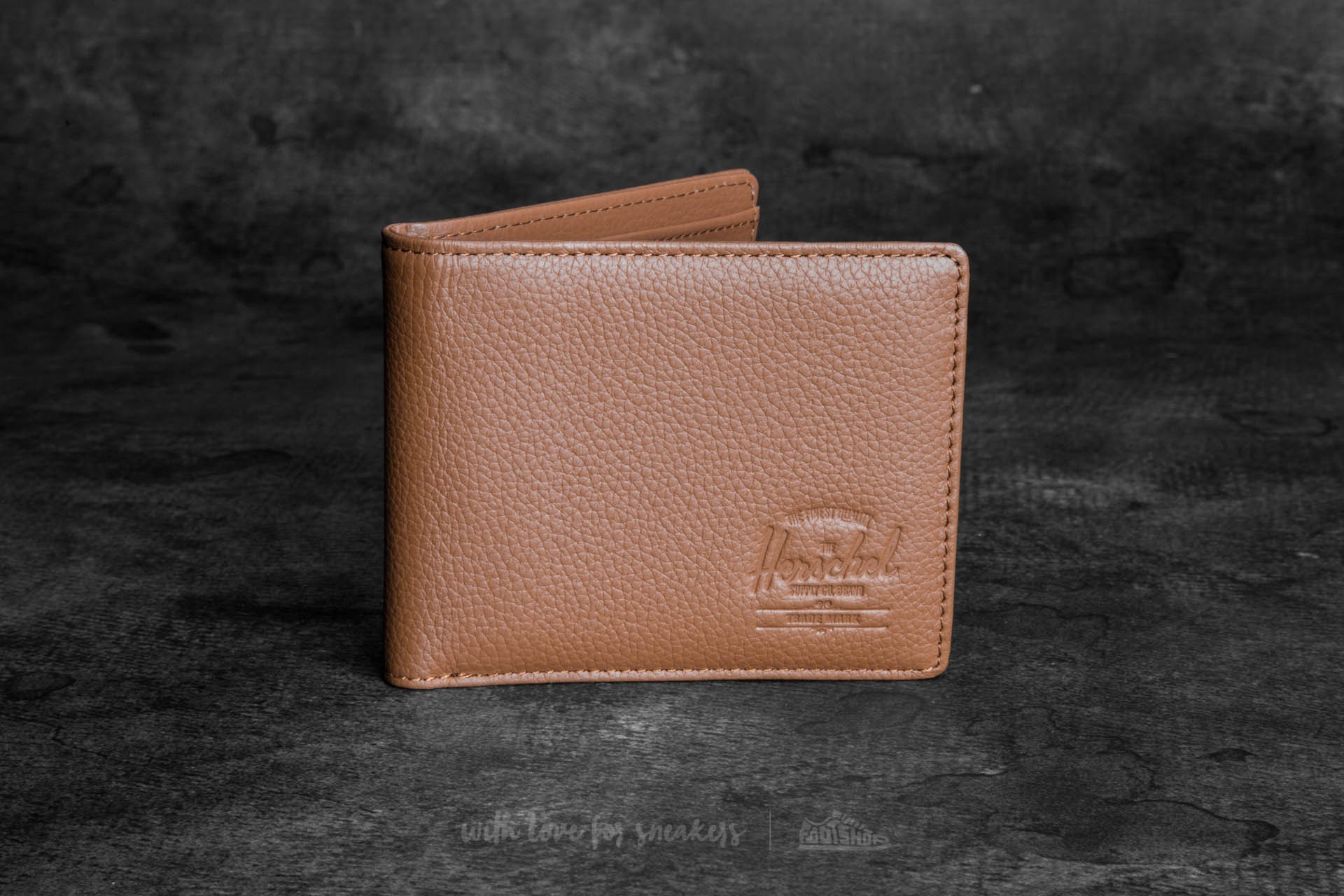 Peněženky Herschel Supply Co. Hank Leather Wallet Tan Pebbled Leather