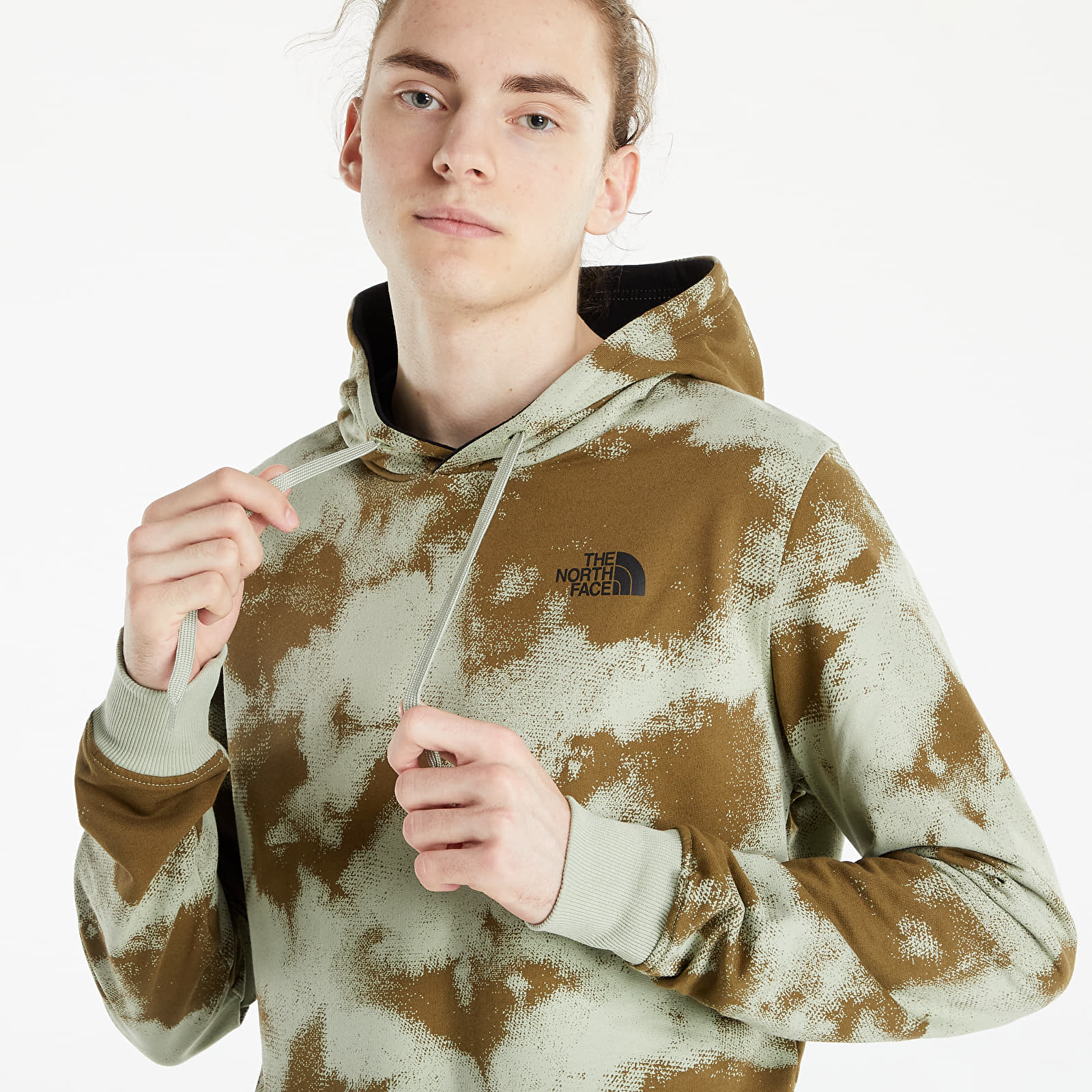 Džemperiai su gobtuvais ir džemperiai The North Face M Seasonal Drew Peak Pullover Light Military Olive Retrodyeprint