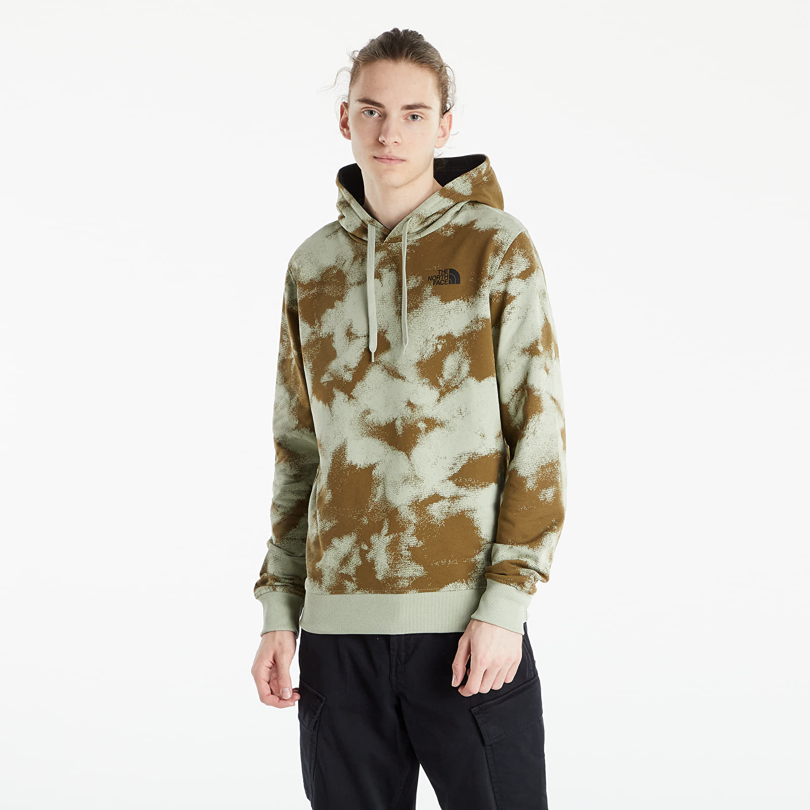Džemperiai su gobtuvais ir džemperiai The North Face M Seasonal Drew Peak Pullover Light Military Olive Retrodyeprint