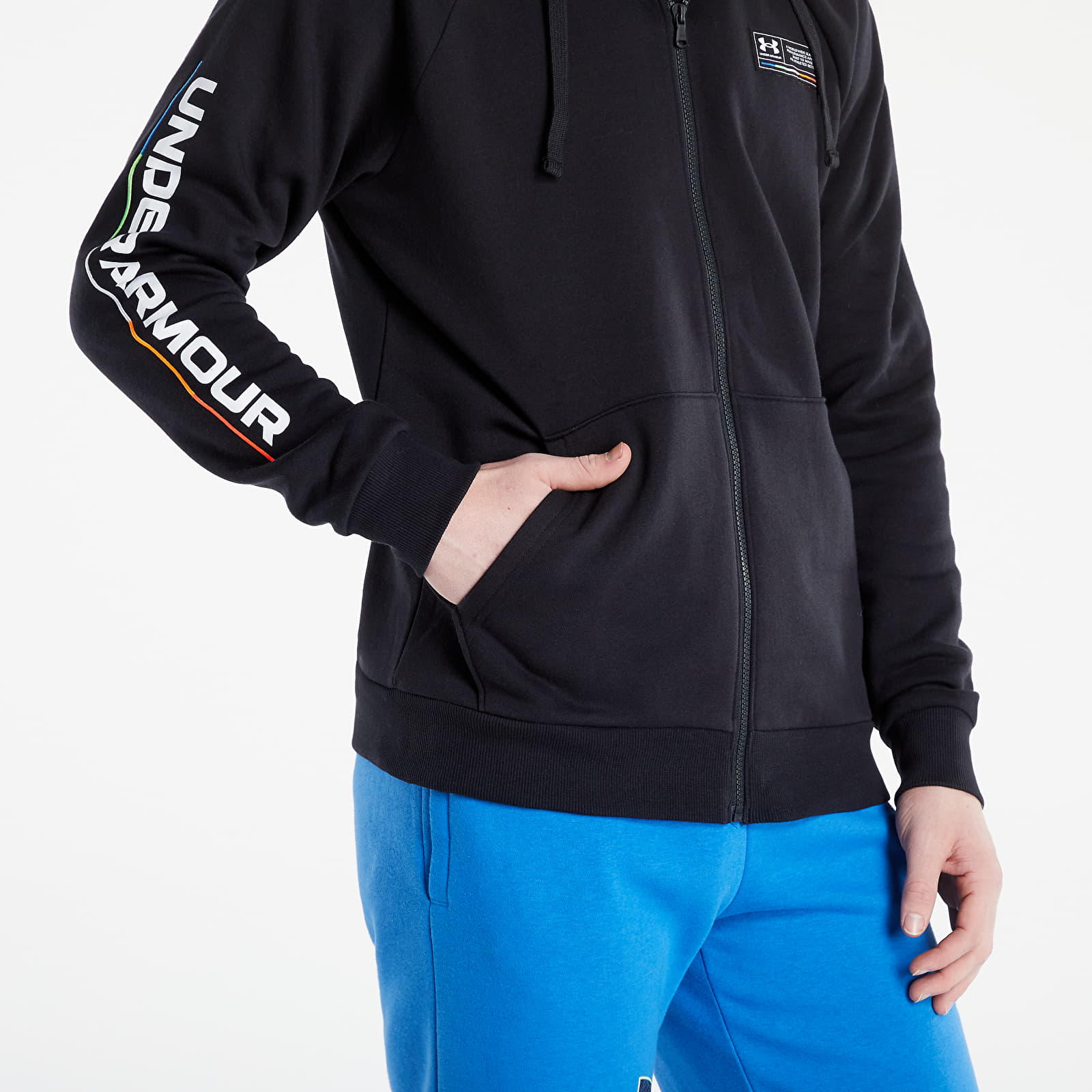 Kapucnis pulóverek és pulcsik Under Armour Rival Fleece Chroma Fz Hd Black/ White