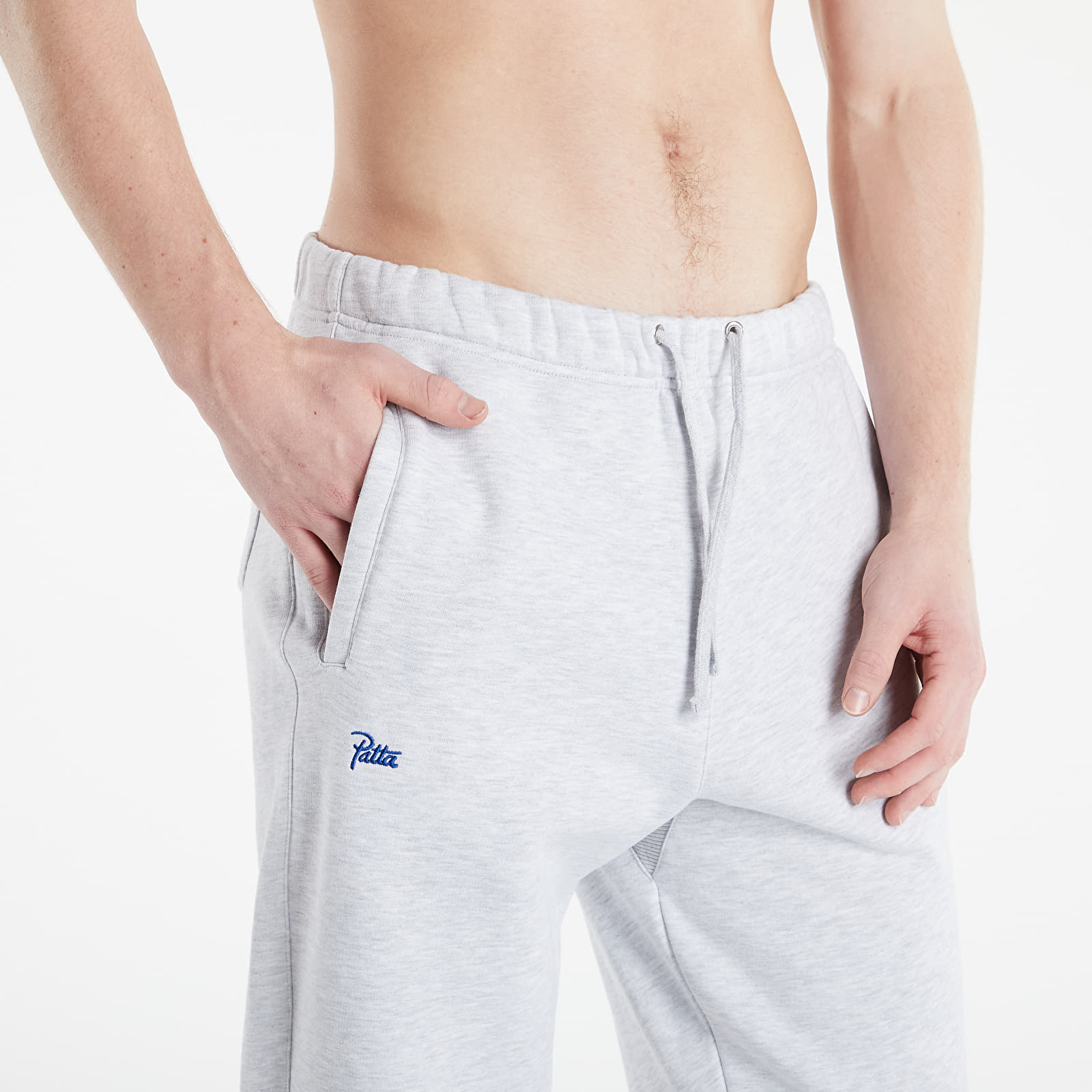 Tepláky Patta Lucky Charm Straight Jogging Pants Snow Melange Grey