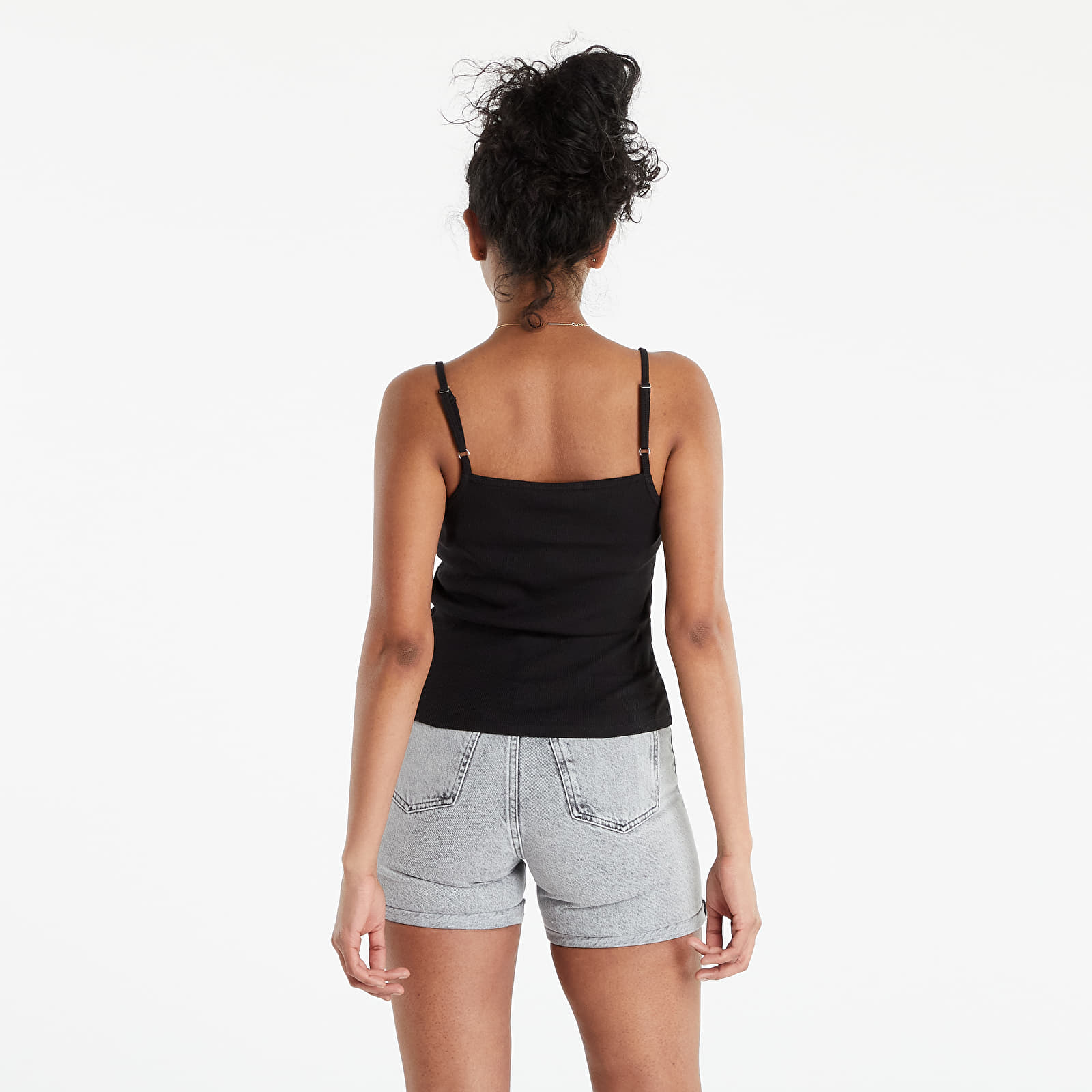 Tank Tops Calvin Klein Jeans Ck Rib Strappy Top Ck Black