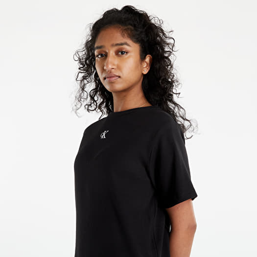 Dress Calvin Klein Jeans Ck Rib Long T-Shirt Dress Ck Black | Footshop