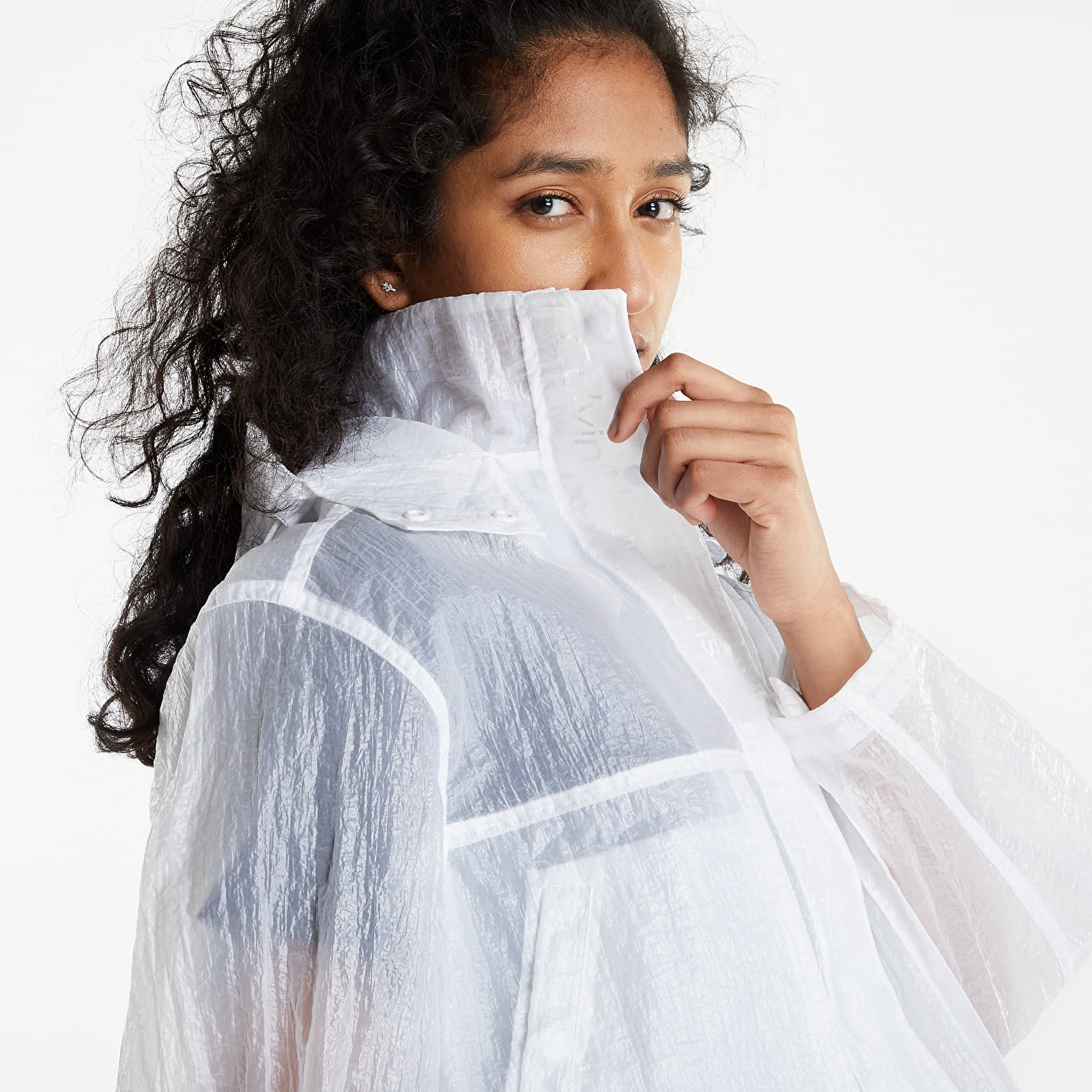 Geci Calvin Klein Jeans Wet Look Oversized Jacket Bright White