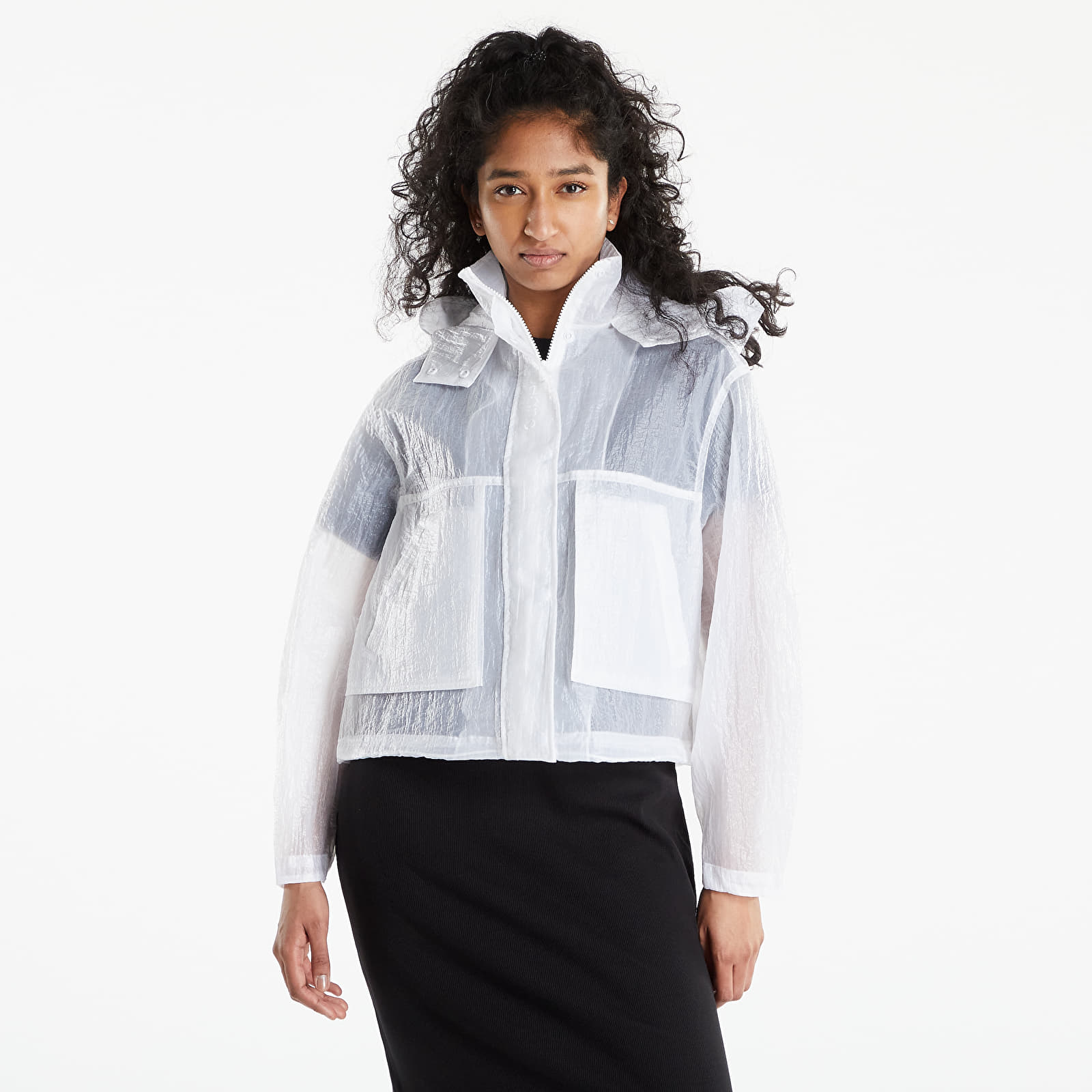 Geci Calvin Klein Jeans Wet Look Oversized Jacket Bright White