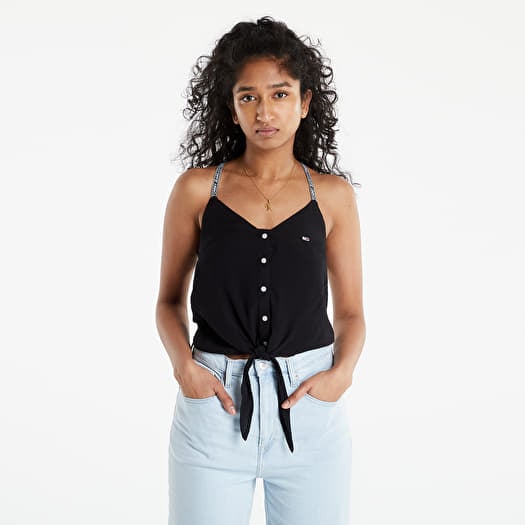 Top Tommy Jeans Essential Strappy Top Black