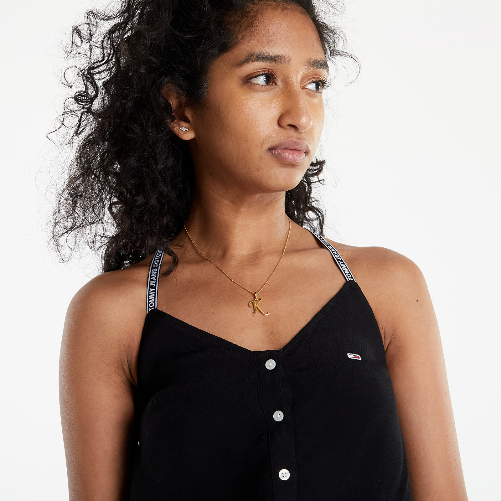 Topy Tommy Jeans Essential Strappy Top Black