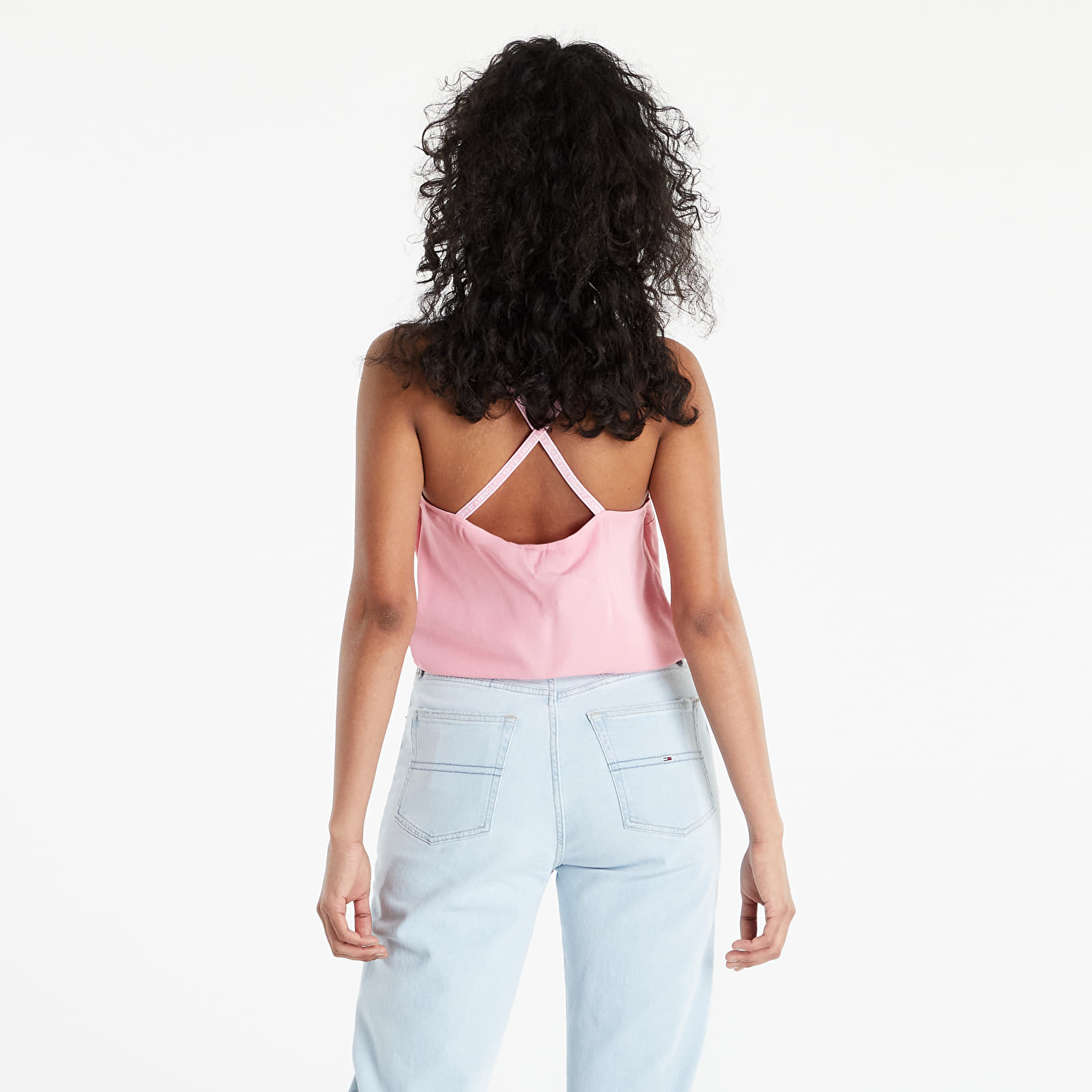 Topy Tommy Jeans Essential Strappy Top Fresh Pink