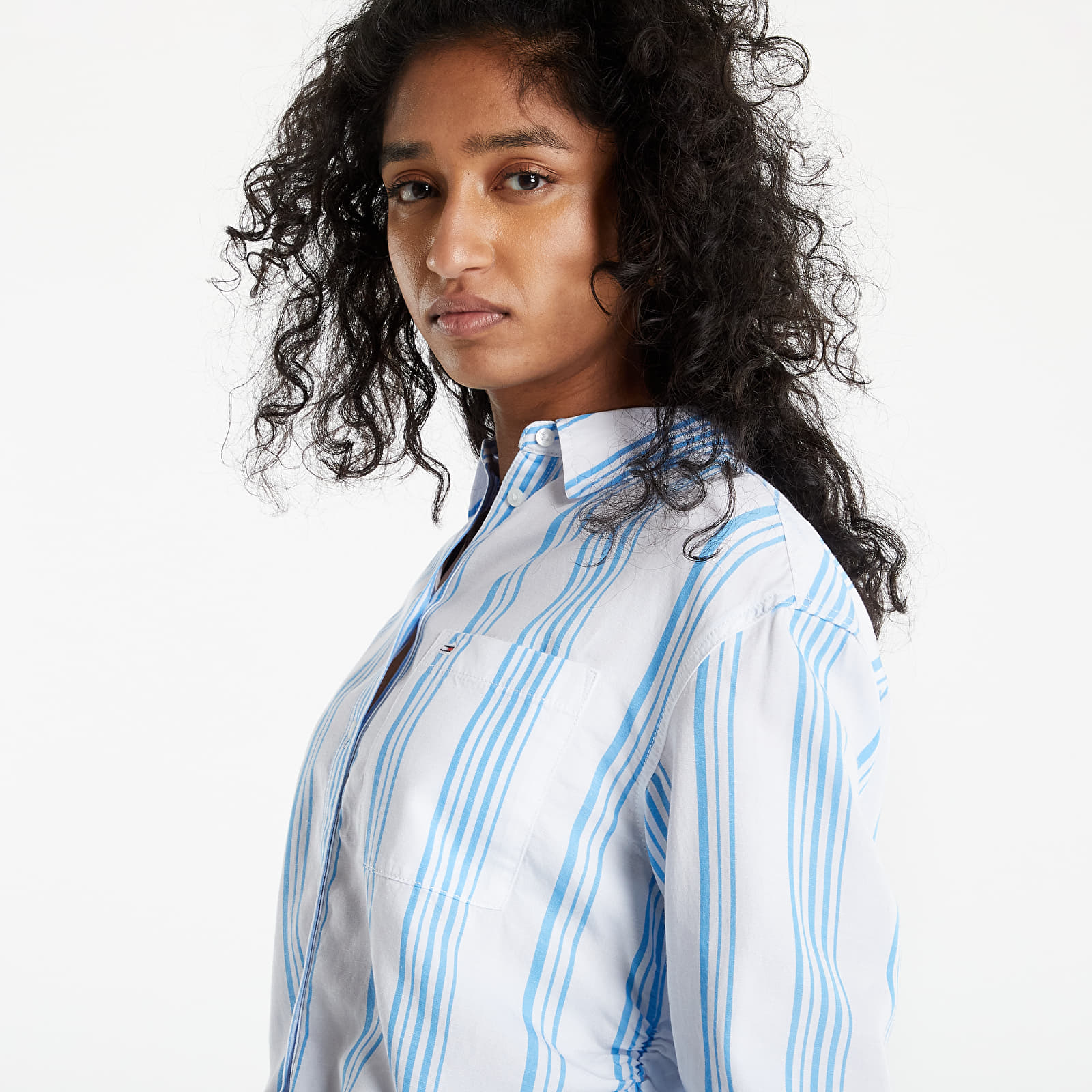 Shirts Tommy Jeans Front Tie Stripe Shirt Blue Crush/ Multi | Footshop | Blusen