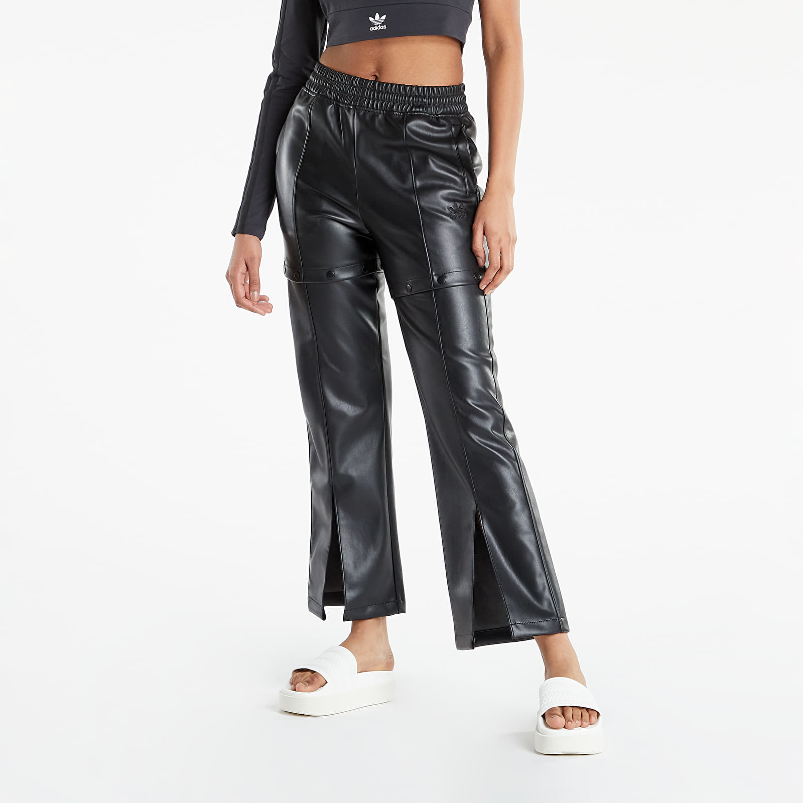 Pants and jeans adidas Faux Leather Track Pant Black