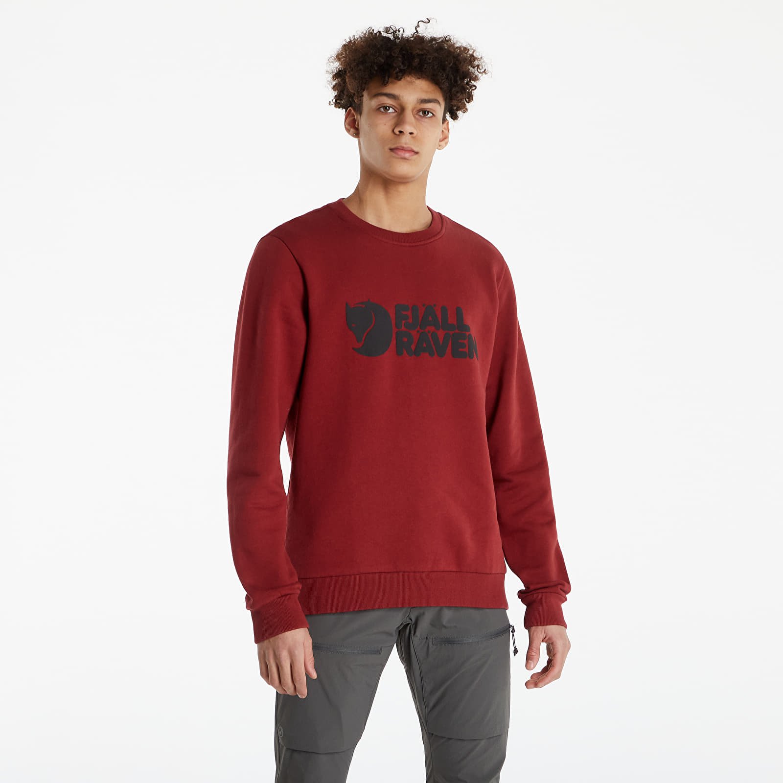 Hoodies and sweatshirts  Fjällräven Fjällräven Logo Sweater Red Oak