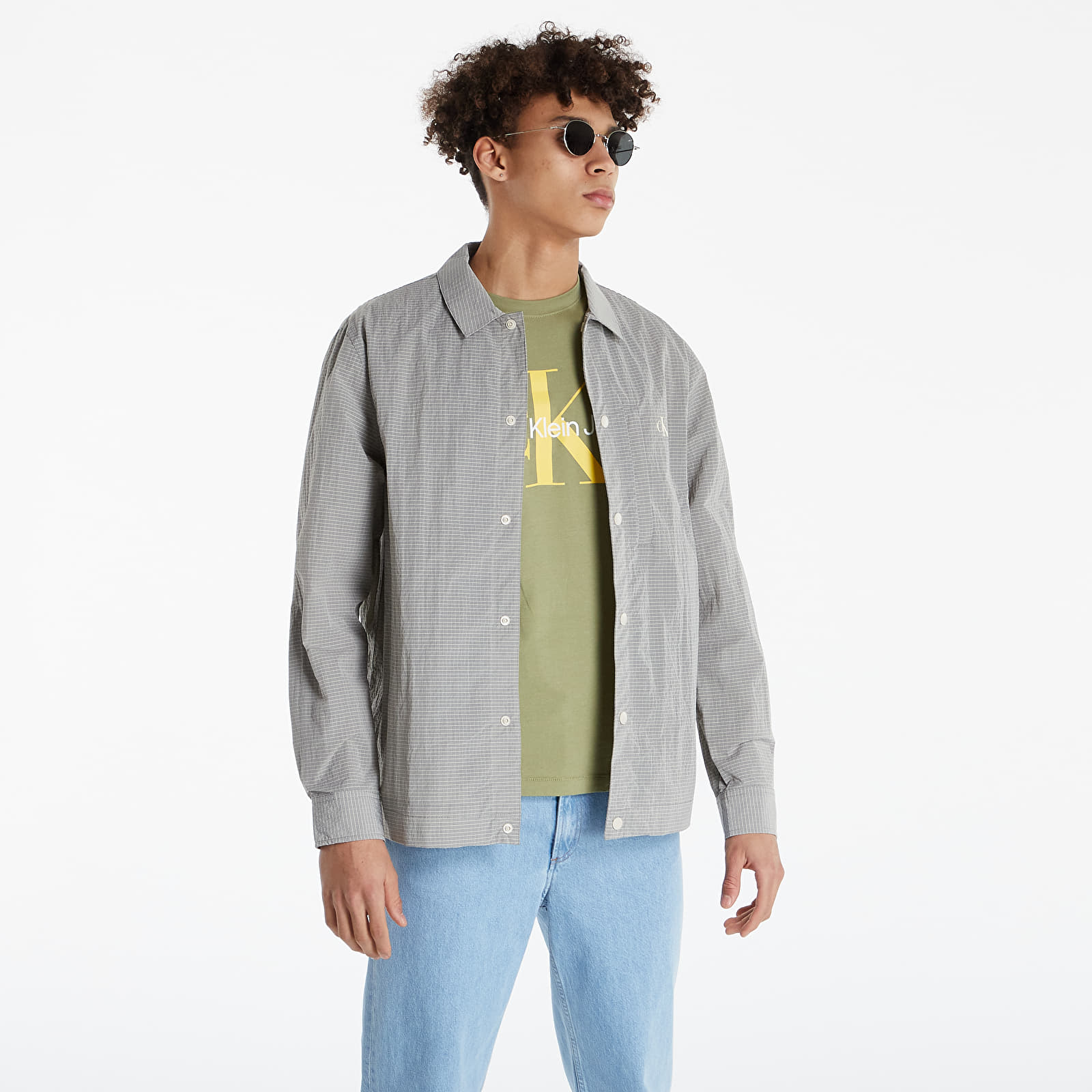 Kurtki Calvin Klein Jeans Ripstop Overshirt Eggshell