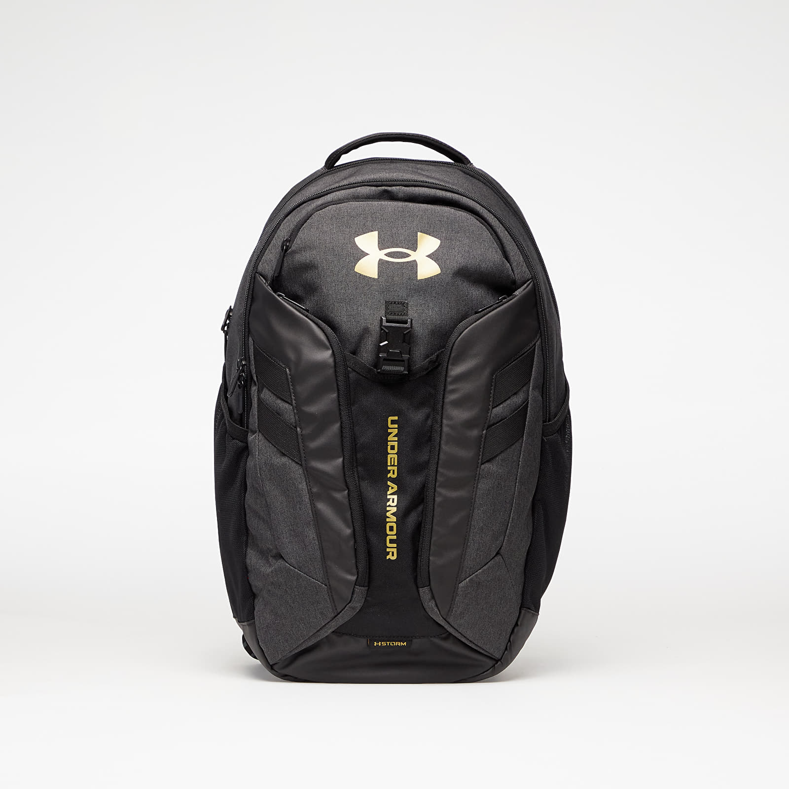 Zaini Under Armour Hustle Pro Backpack Black Medium Heather/ Black/ Metallic Gold