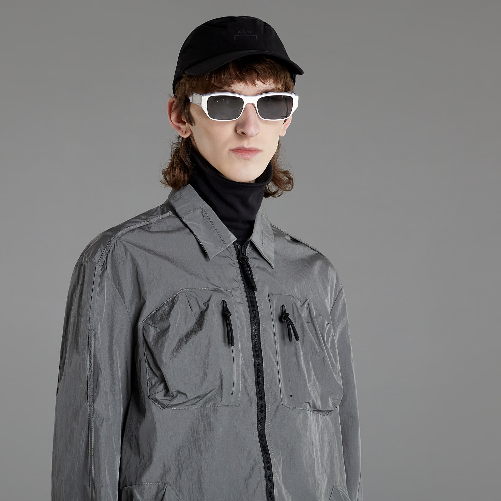 Geci A-COLD-WALL* Branding Nylon Overshirt Mid Grey