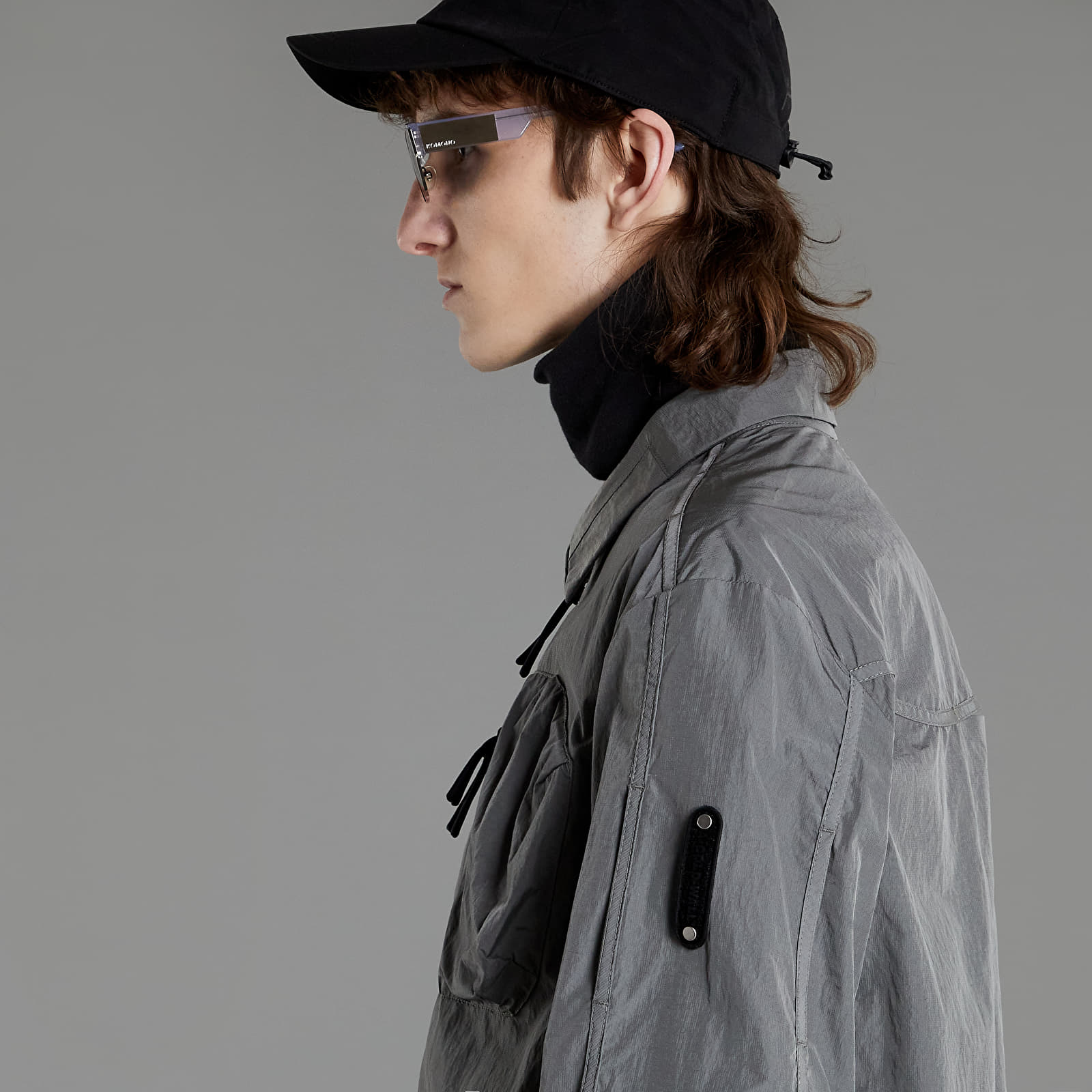 Geci A-COLD-WALL* Branding Nylon Overshirt Mid Grey