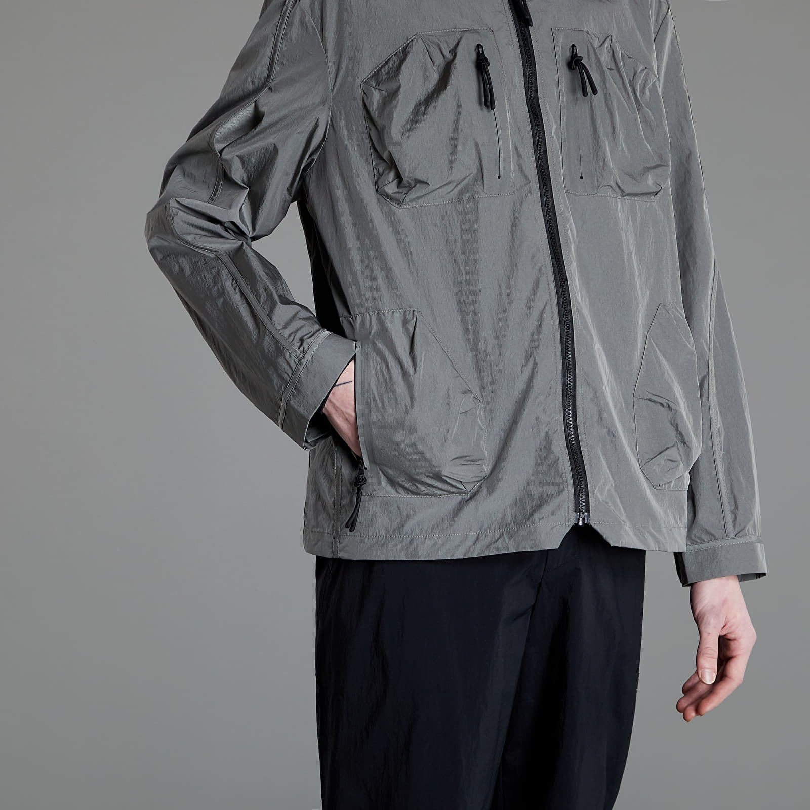 Geci A-COLD-WALL* Branding Nylon Overshirt Mid Grey