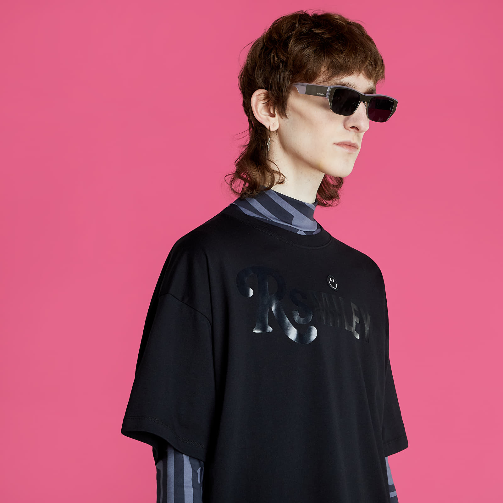 T-shirts RAF SIMONS Big Fit T-Shirt With Rsmiley Print Black