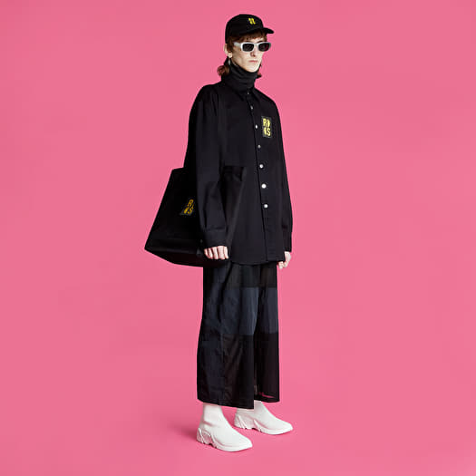 RAF SIMONS Slim Fit Denim Shirt With Leather Patch