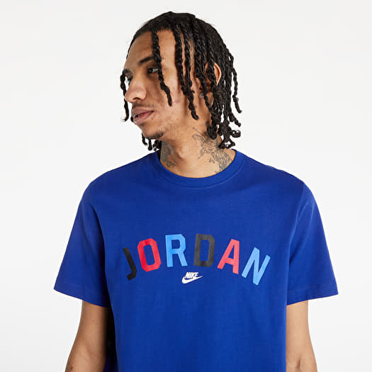 T shirts Jordan Sport Dna Men s Wordmark T Shirt Deep Royal Blue White Footshop