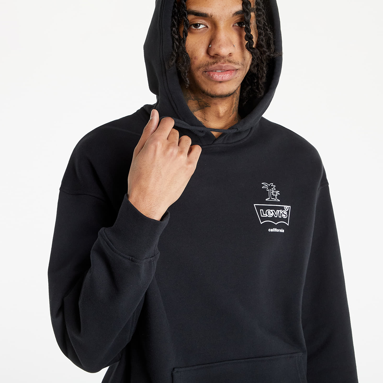 Levis black hoodie mens clearance