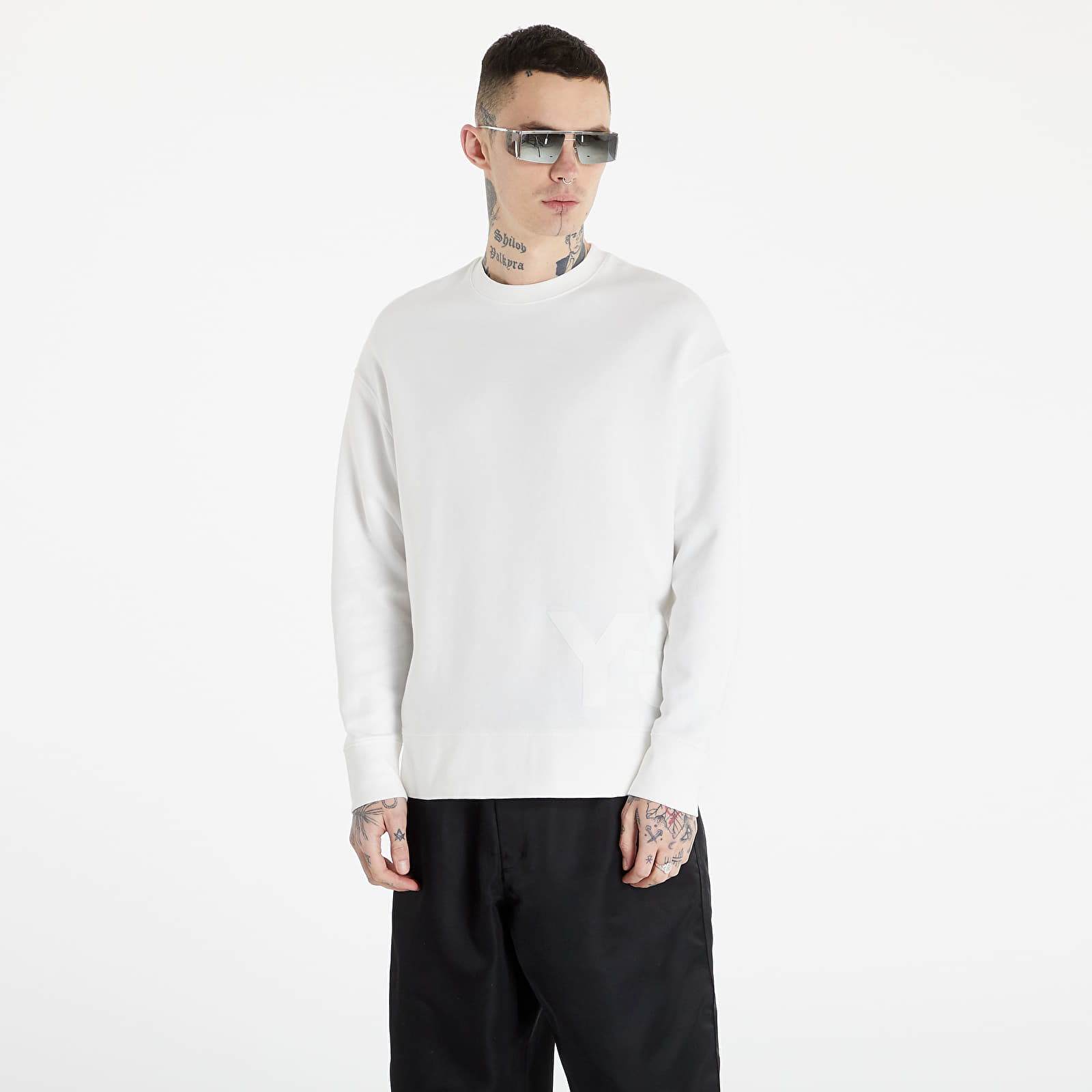 Mikiny Y-3 U Ch1 Logo Crew Sweatshirt Core White