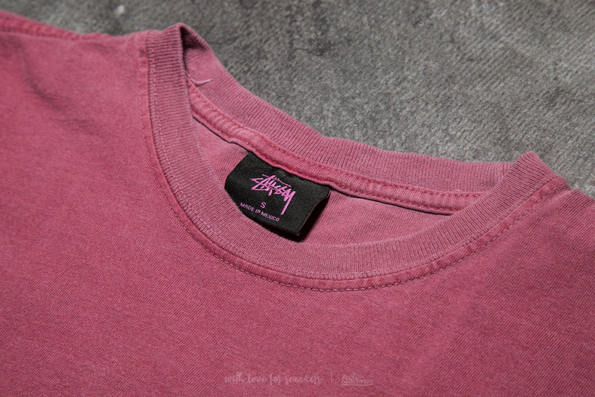 Camisetas Stüssy Old Skool Pigment Dyed Tee Burgundy
