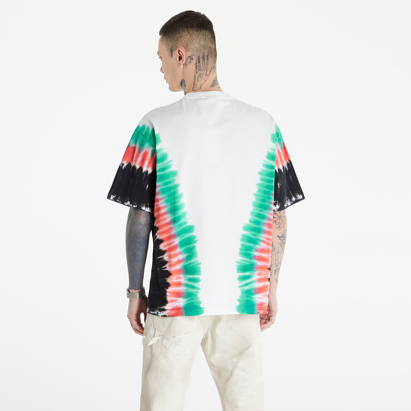 T-Shirts Daily Paper Mocta Short Sleeve Tee Green/ Red Tie Dye