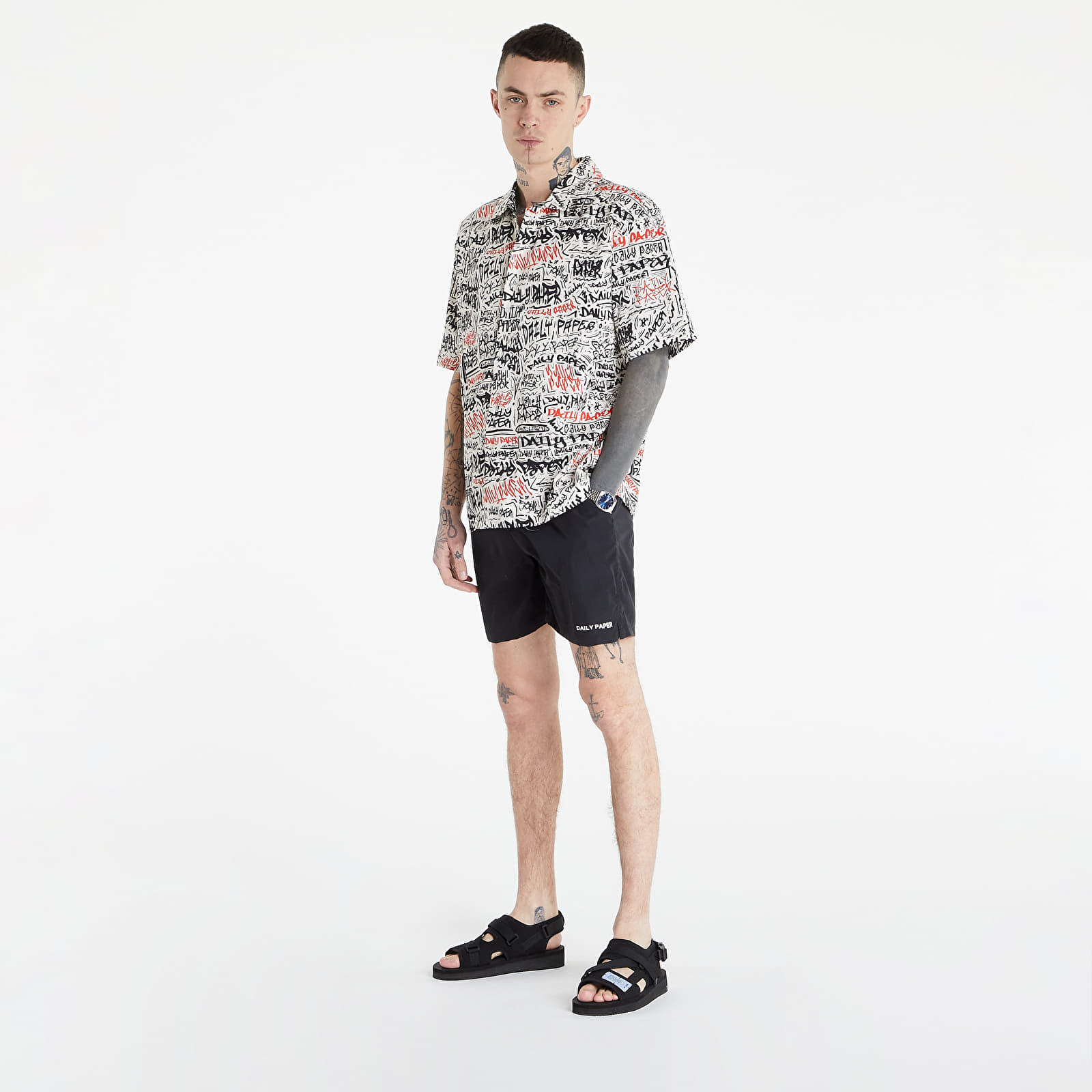 Hemden Daily Paper Movan Short Sleeve Shirt Red/ Black Tag