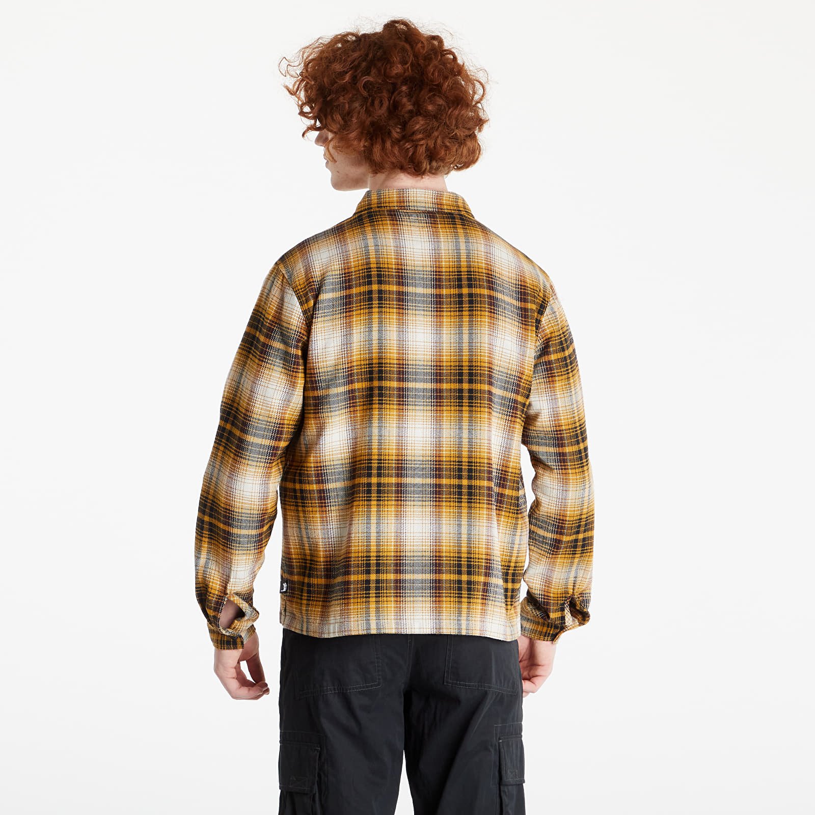 Hemden Stüssy Shadow Plaid Zip Long Sleeve Shirt Mustard