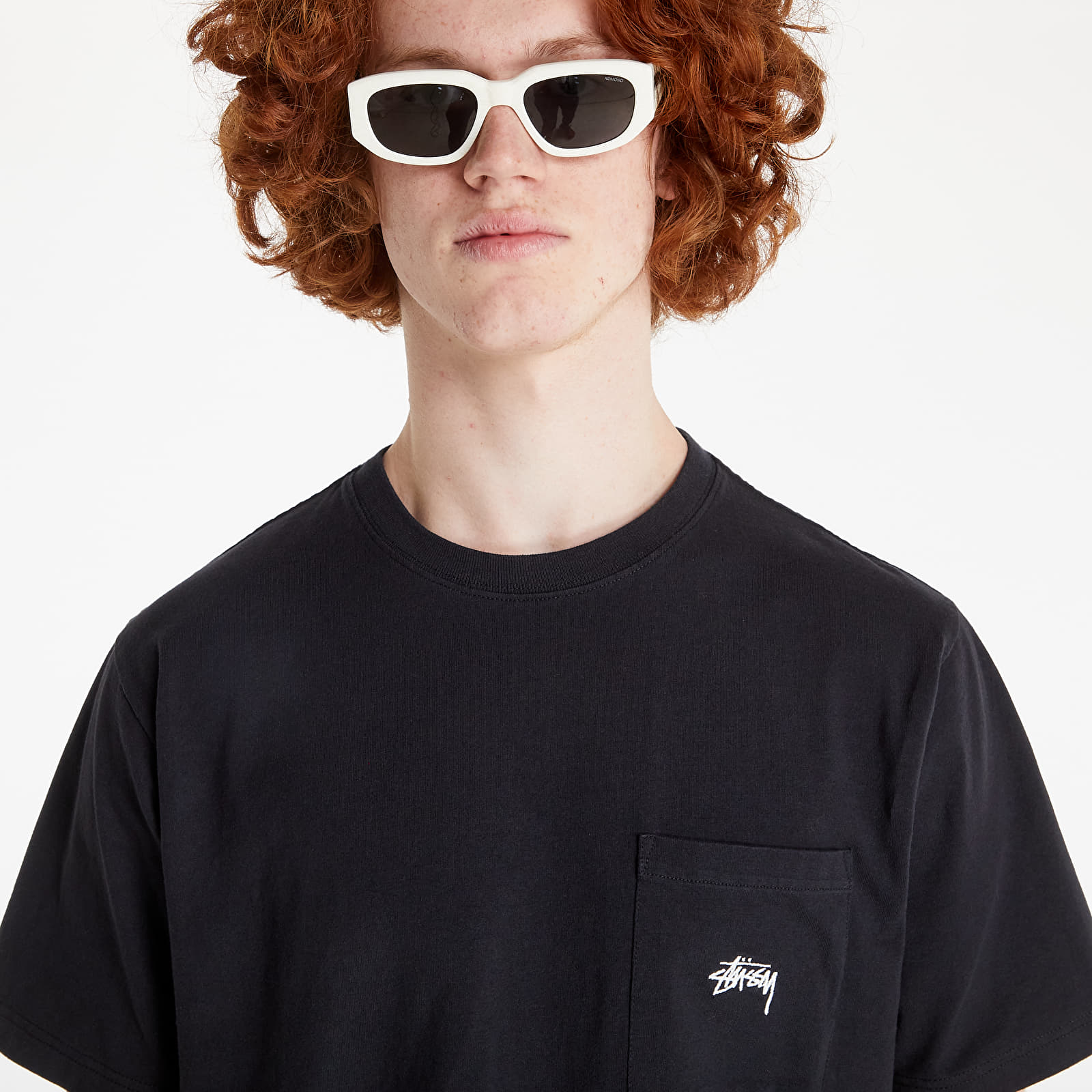 T-Shirts Stüssy Stock Logo Short Sleeve Pocket Crew Tee Black