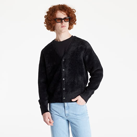 Shaggy black cardigan hotsell