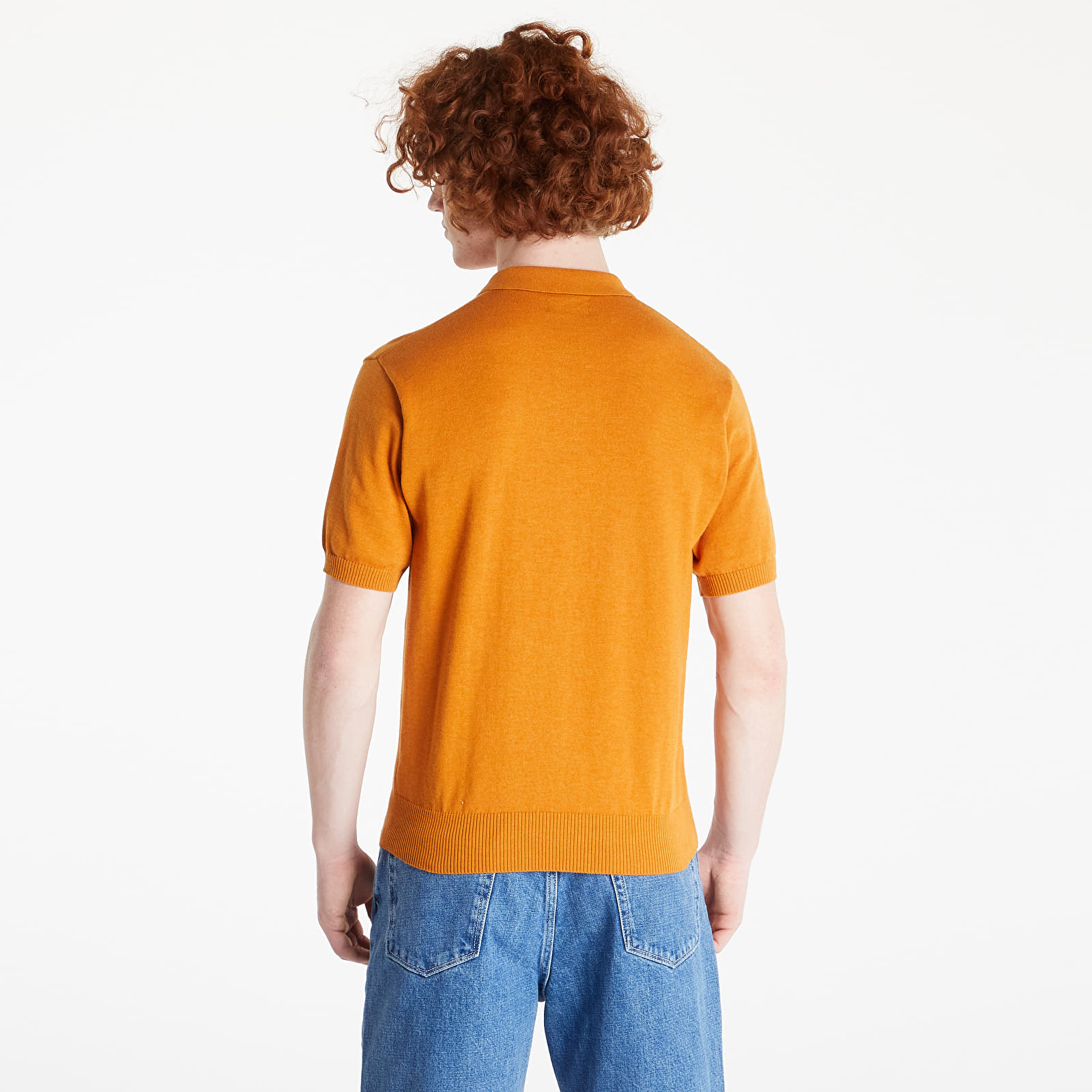 Stüssy Classic Short Sleeve Polo Sweater Orange | Footshop