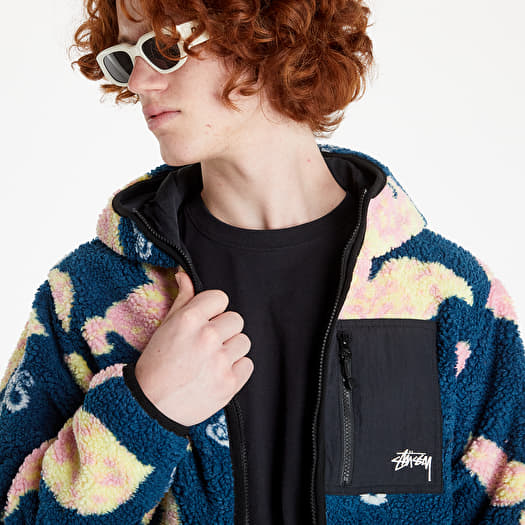 Jacken Stüssy Floral Sherpa Hood Jacket Dark Teal (118482 dark