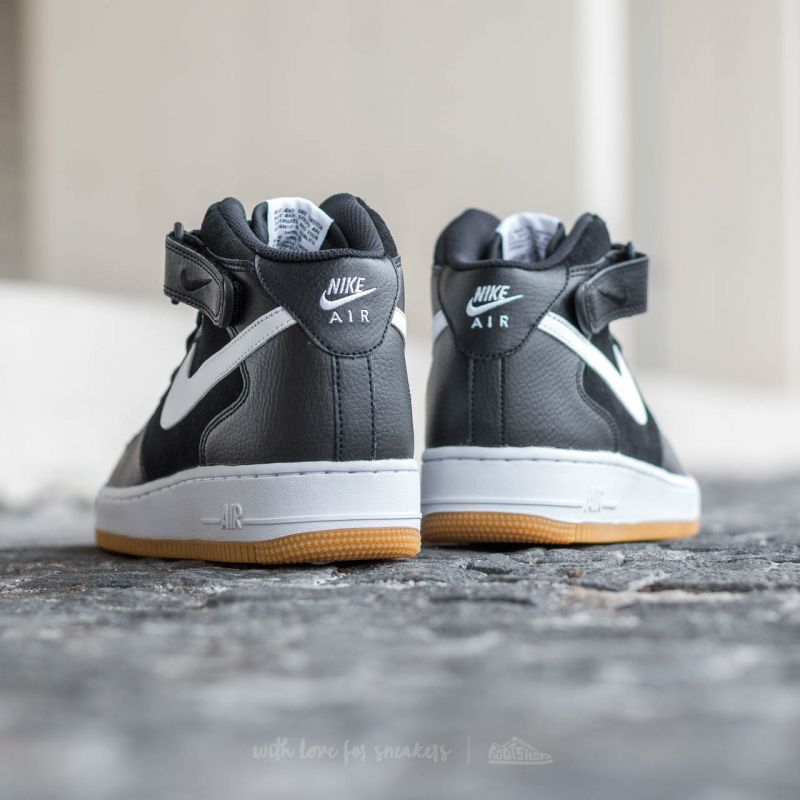 Men's shoes Nike Air Force 1 Mid ´07 Black/ White-Gum Medium Brown