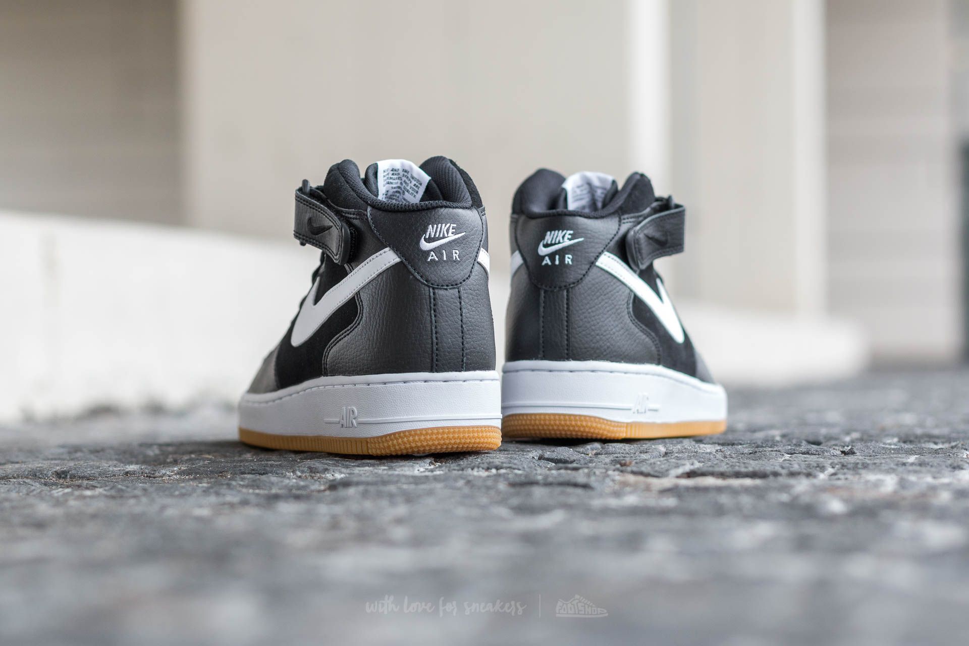 Men's shoes Nike Air Force 1 Mid ´07 Black/ White-Gum Medium Brown |  Footshop