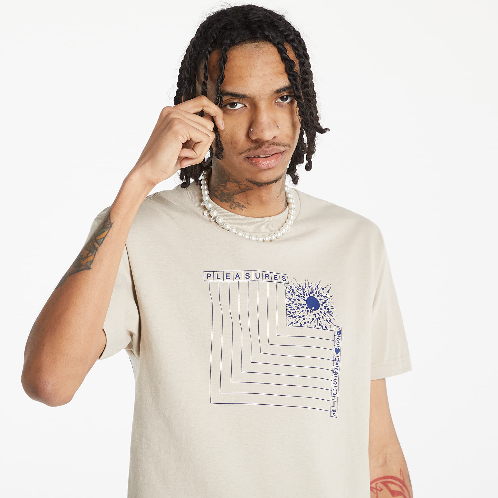 Marškinėliai PLEASURES Fertile T-Shirt Sand