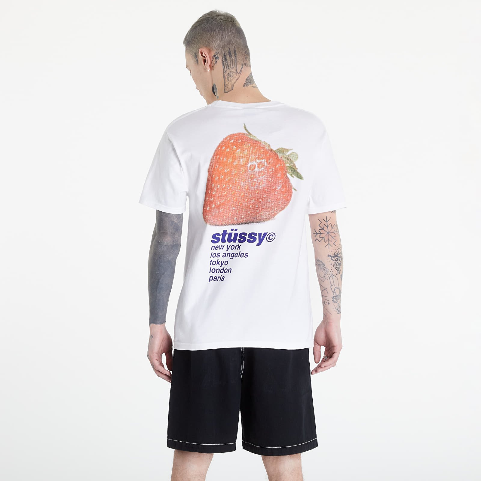 Pólók Stüssy Strawberry Tee White