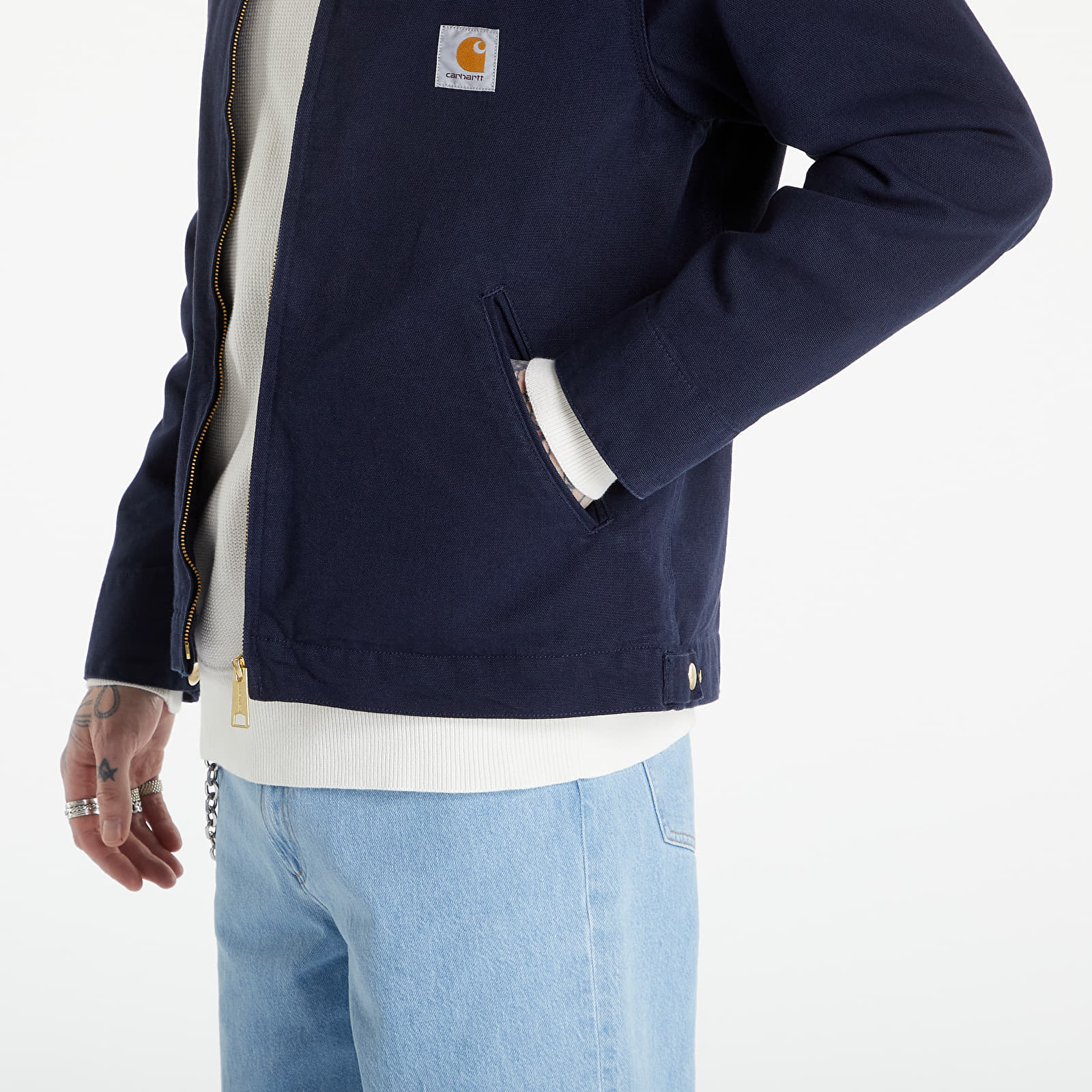 Geci Carhartt WIP Detroit Jacket Dark Navy/ Black Rinsed
