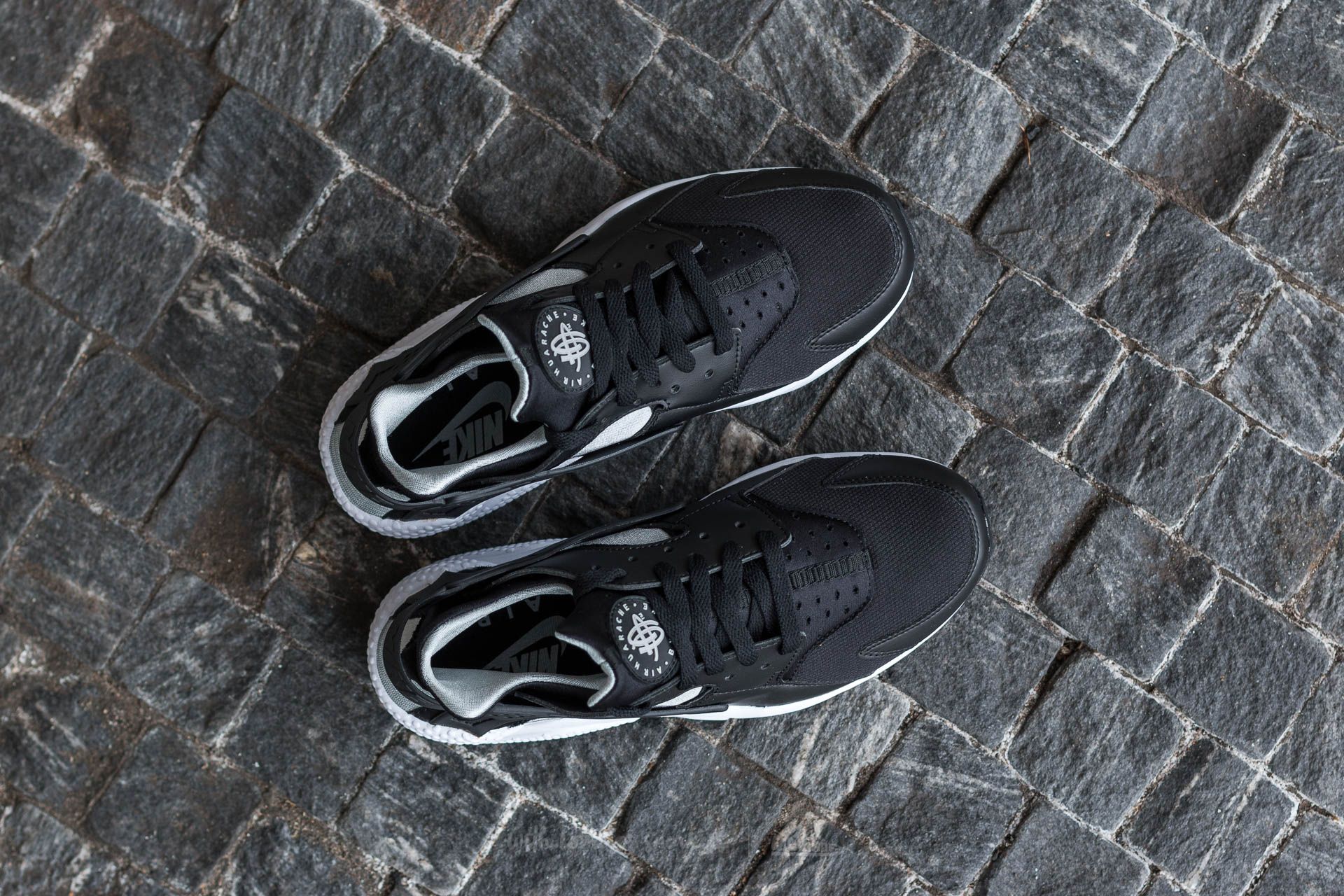 Herren Sneaker und Schuhe Nike Air Huarache Black/ Flt Silver-White