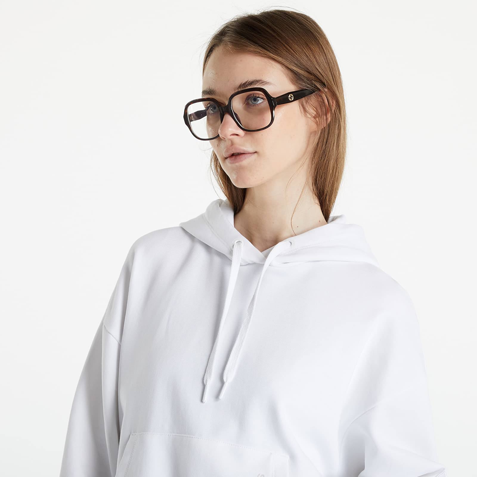 Bluzy Calvin Klein Jeans Back Faded Logo Hoodie Bright White