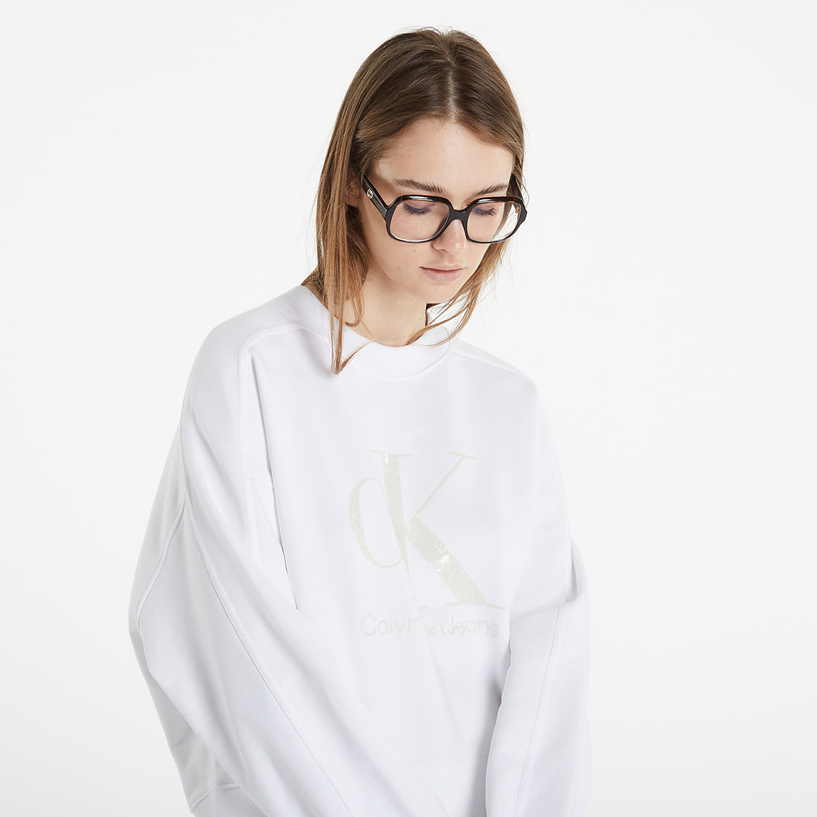 Hoodies and sweatshirts Calvin Klein Jeans Gel Monogram Crewneck Bright White