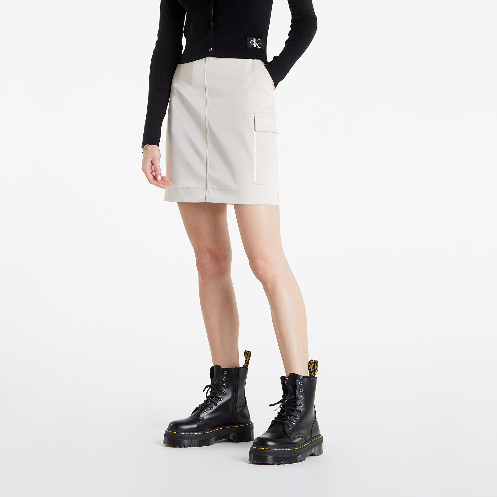 Jupes Calvin Klein Jeans Liquid Coating Skirt Eggshell