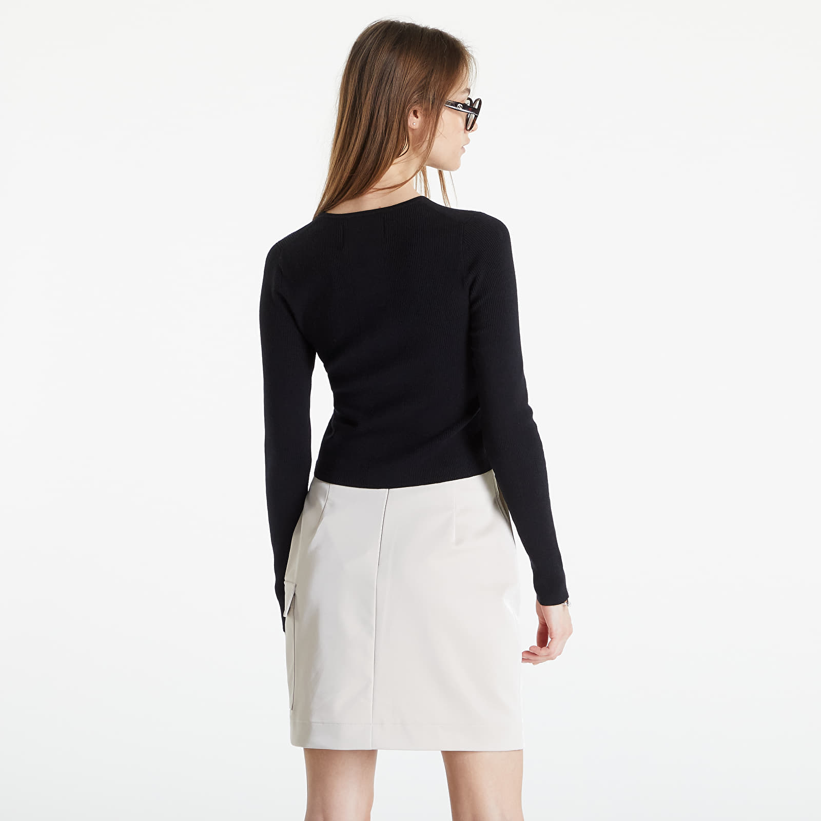 Trøjer Calvin Klein Jeans Badge Knitted Cardigan Ck Black