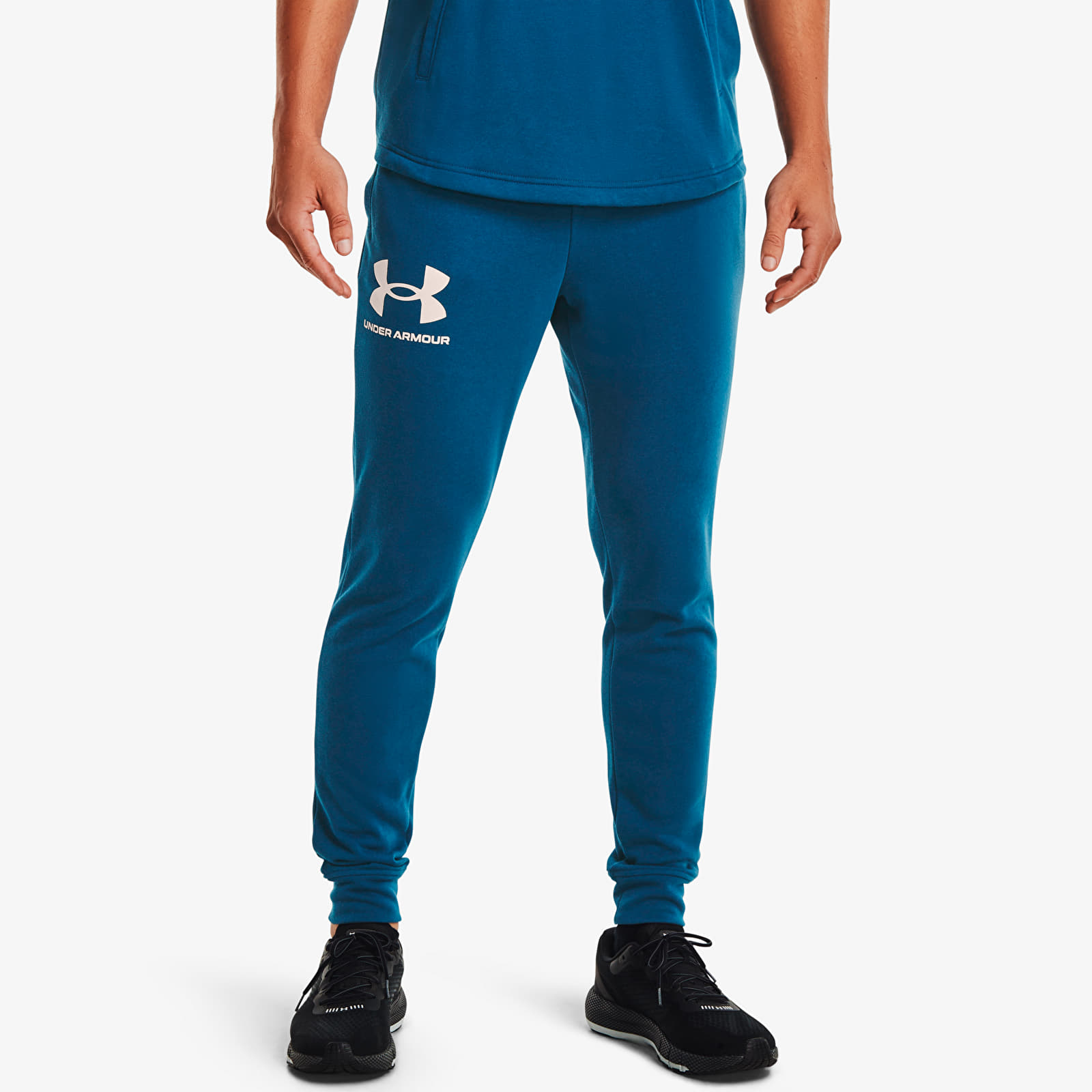 Pantaloni și blugi Under Armour Rival Terry Jogger Deep Sea/ Onyx White