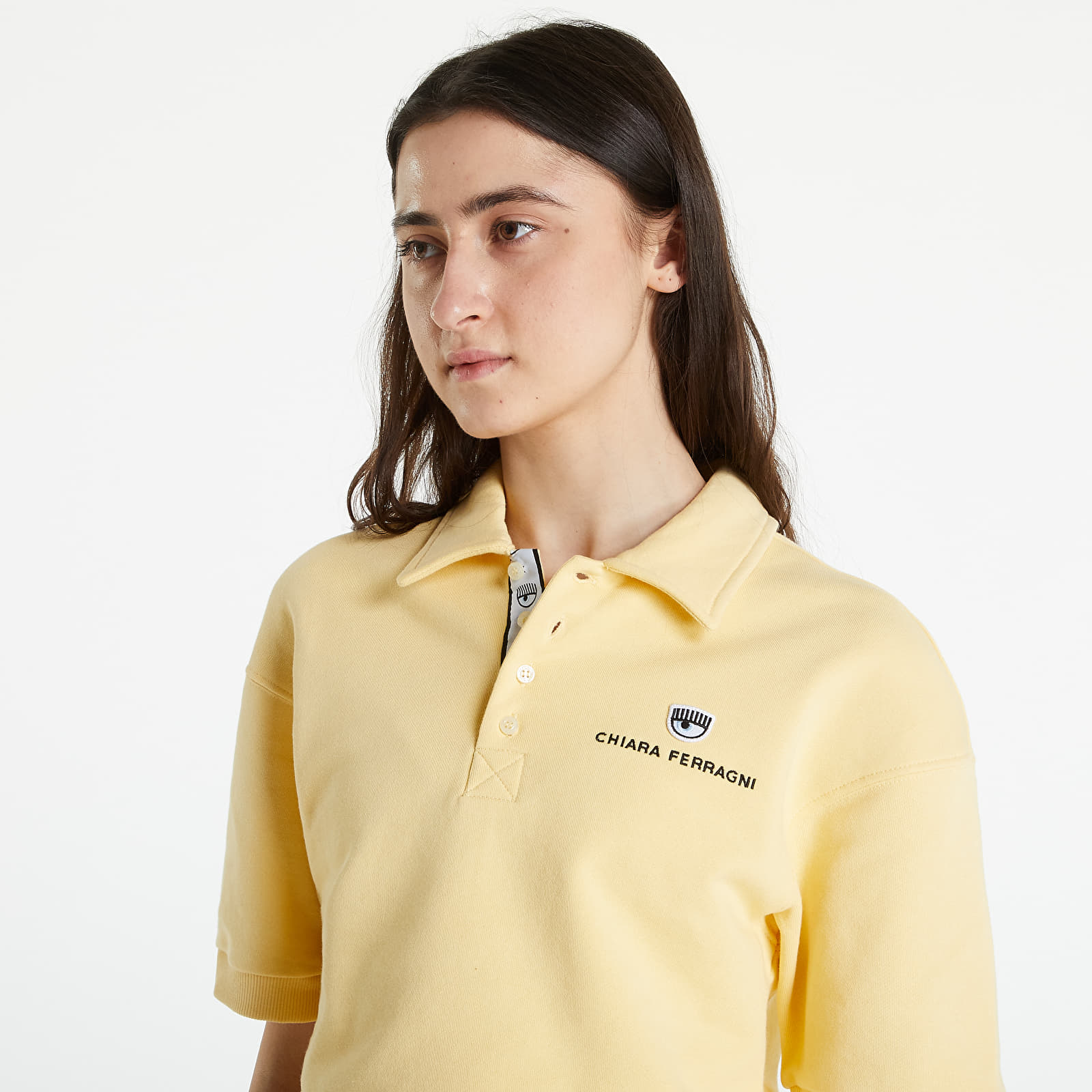 Tričká Chiara Ferragni Light Diagonal Fleece Co Polo T-Shirt Yellow