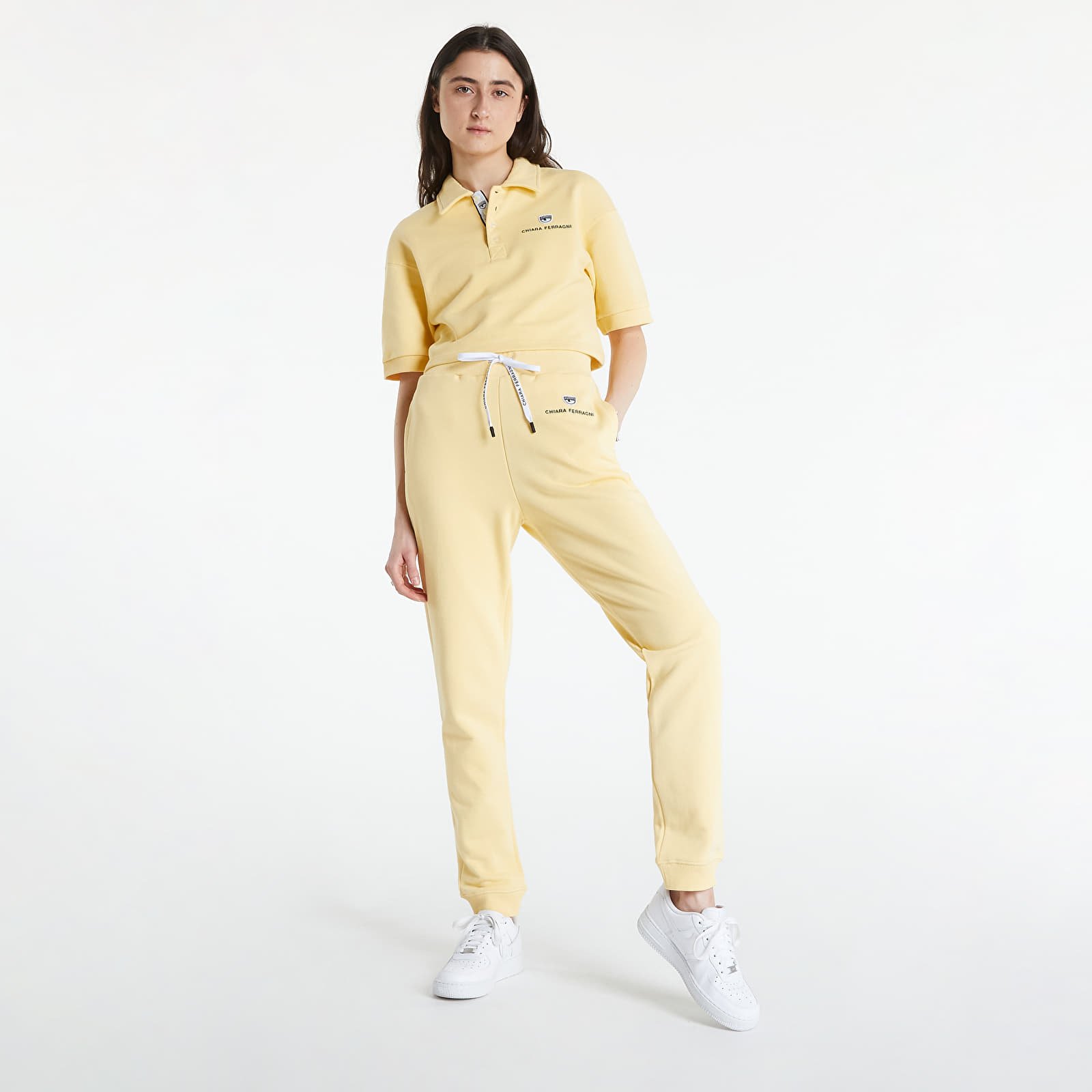 Tričká Chiara Ferragni Light Diagonal Fleece Co Polo T-Shirt Yellow